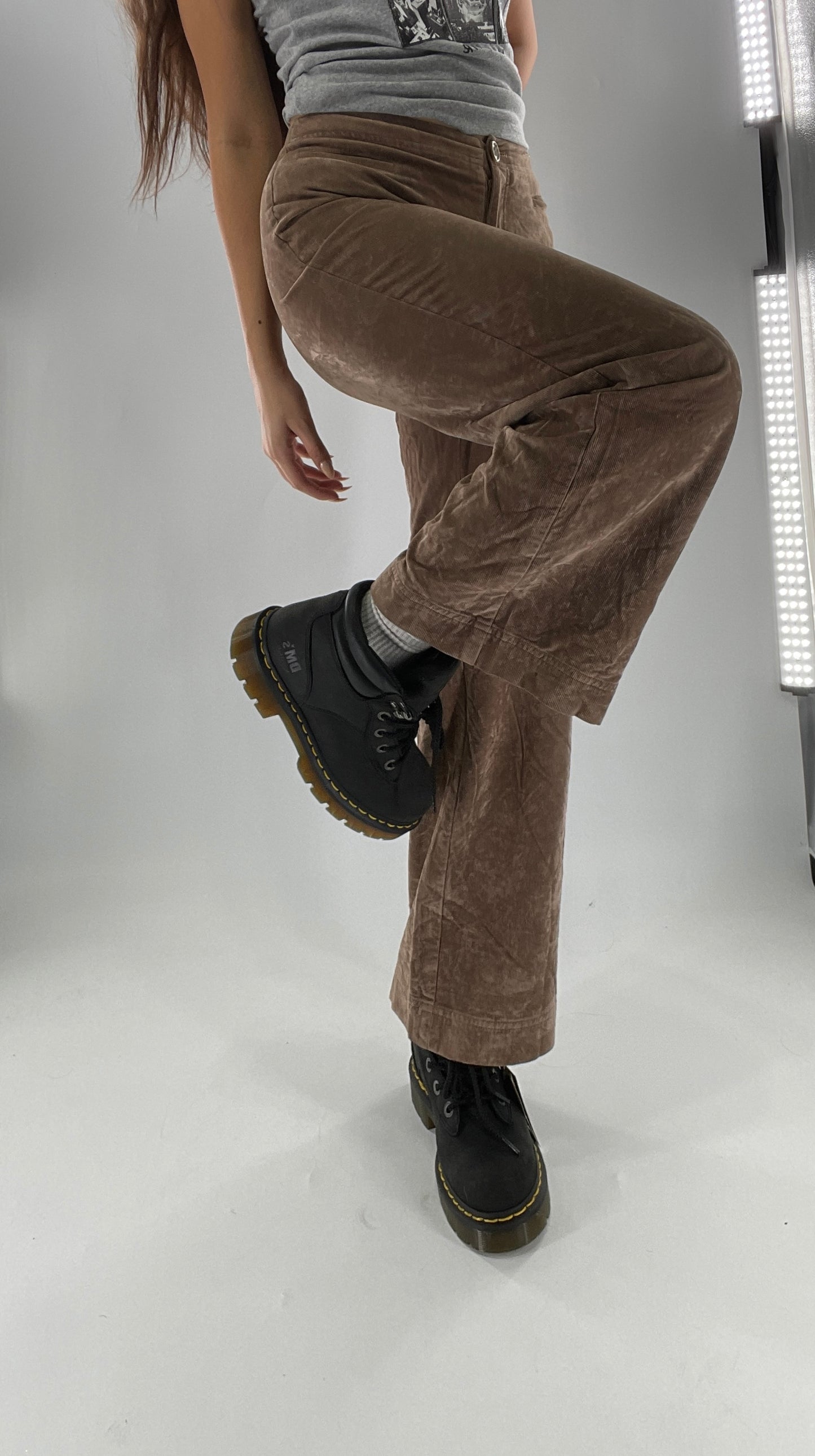 Vintage Crushed Corduroy Cropped Straight Leg Trouser J JILL (2P)