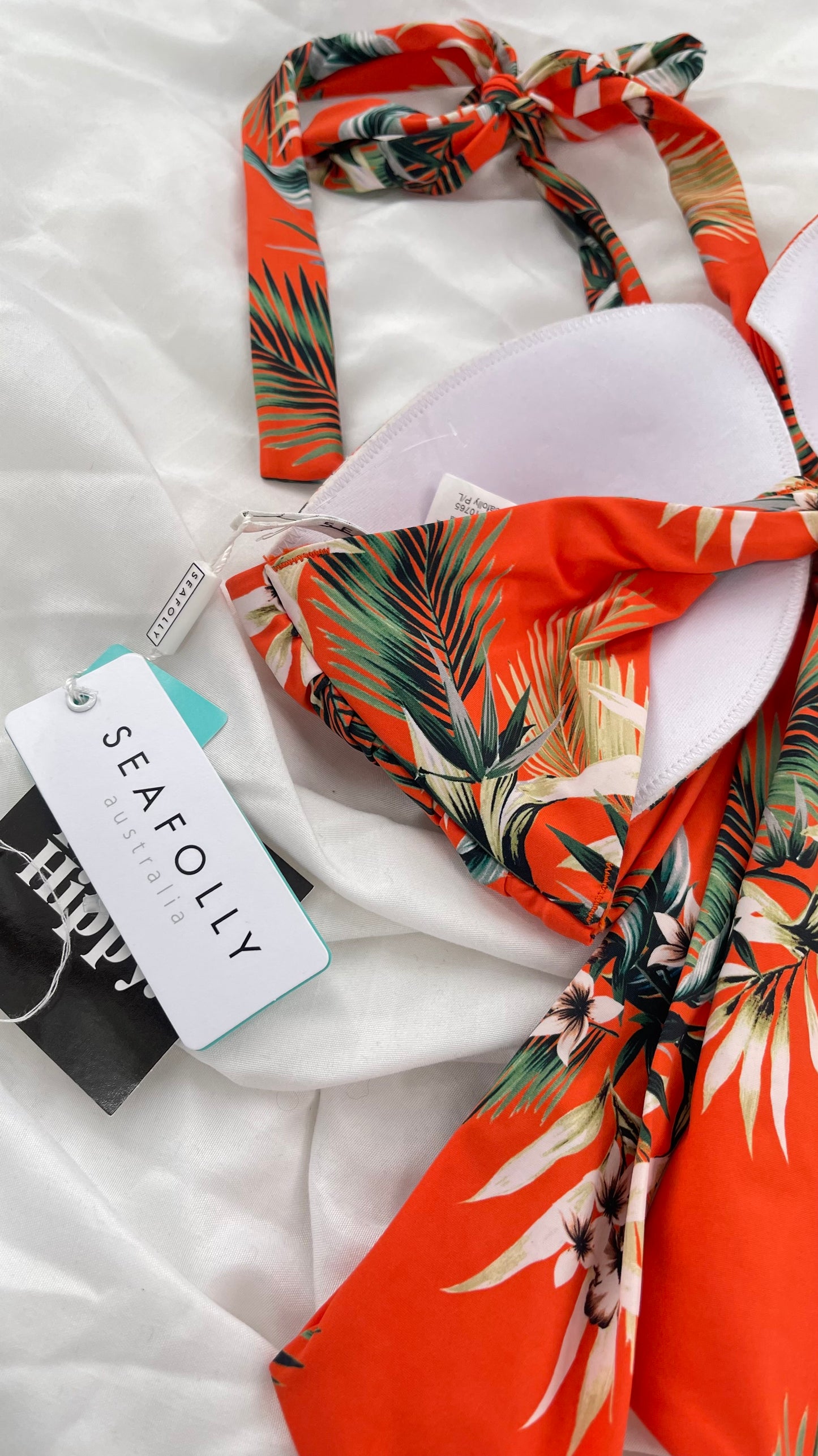 Anthropologie Sea Folly Orange Tropical Swim Set with Tags Attached (10 Top 12 Bottoms)