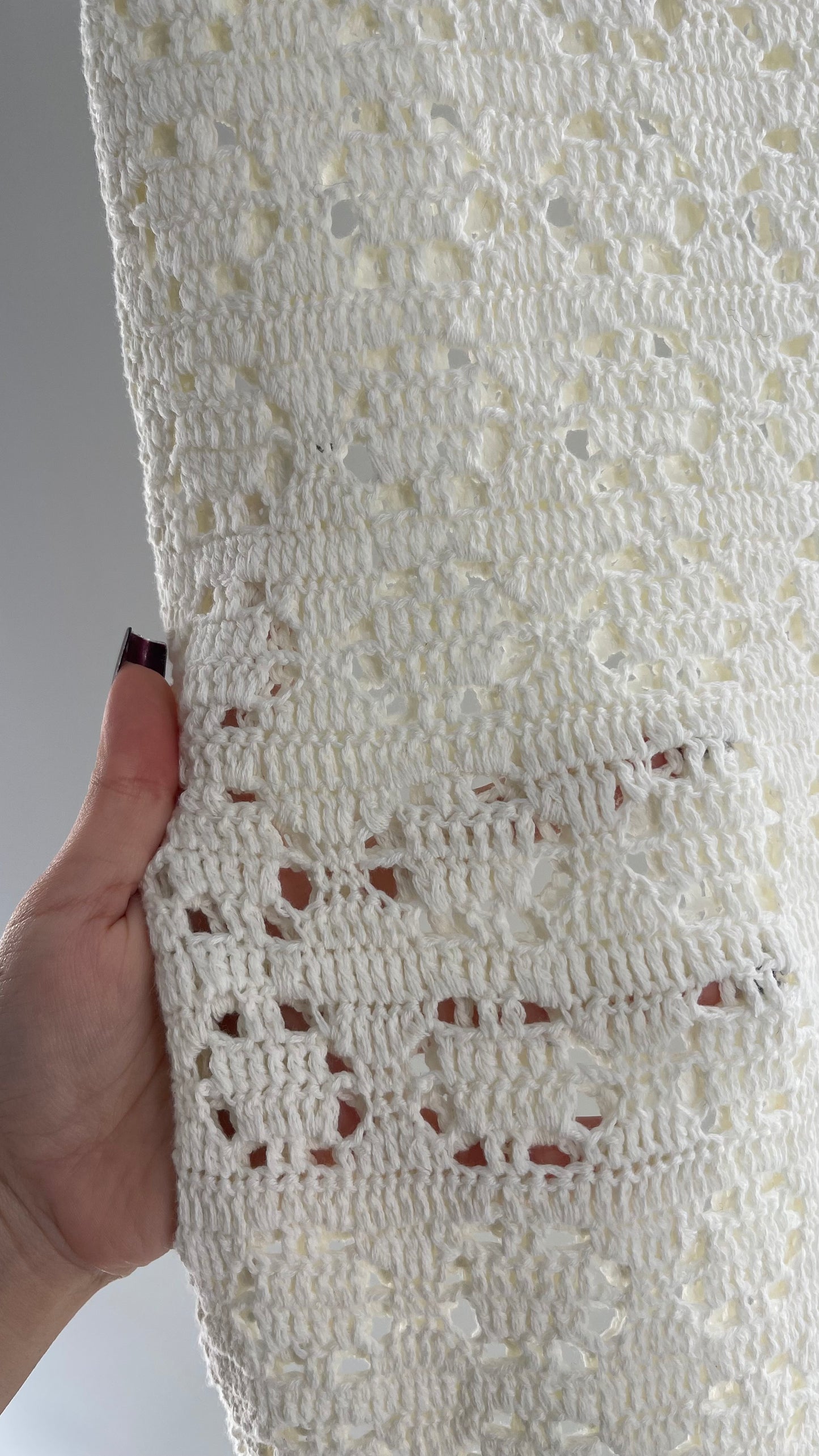 Anthropologie White Crochet Knit MIDI Dress with Tags Attached
