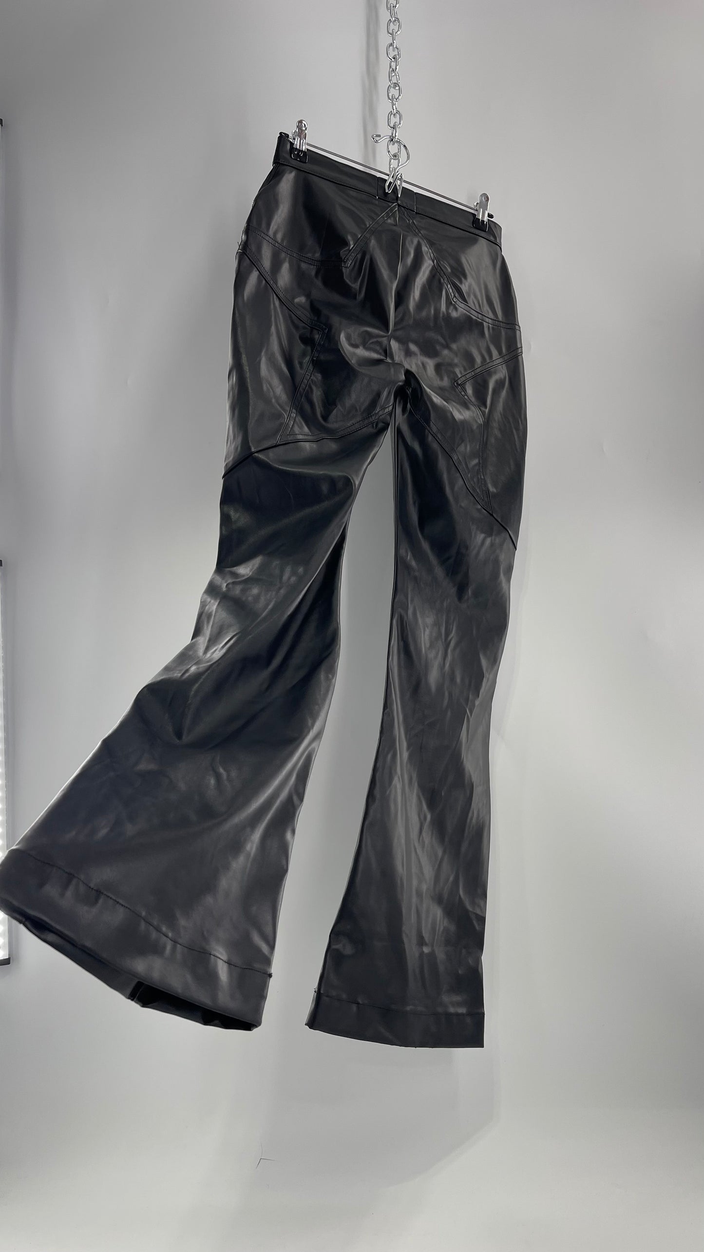 Revice Faux Leather Kick Flares with Star Bum (29)