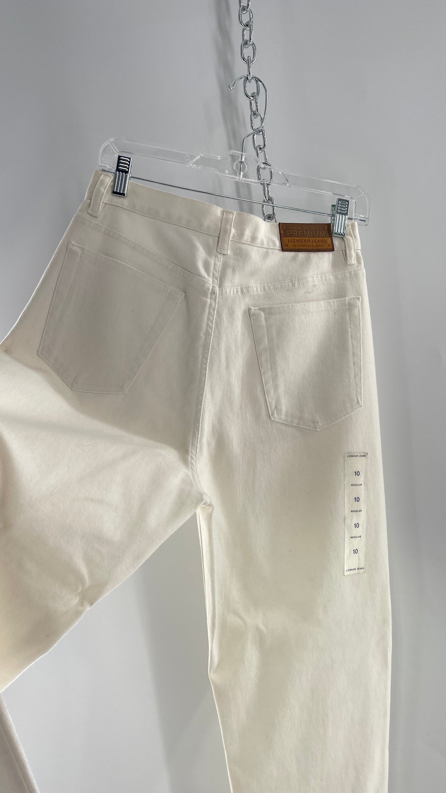 Dead stock Vintage White Liz Claiborne Jeans with distressed hem(Size 10 regular)