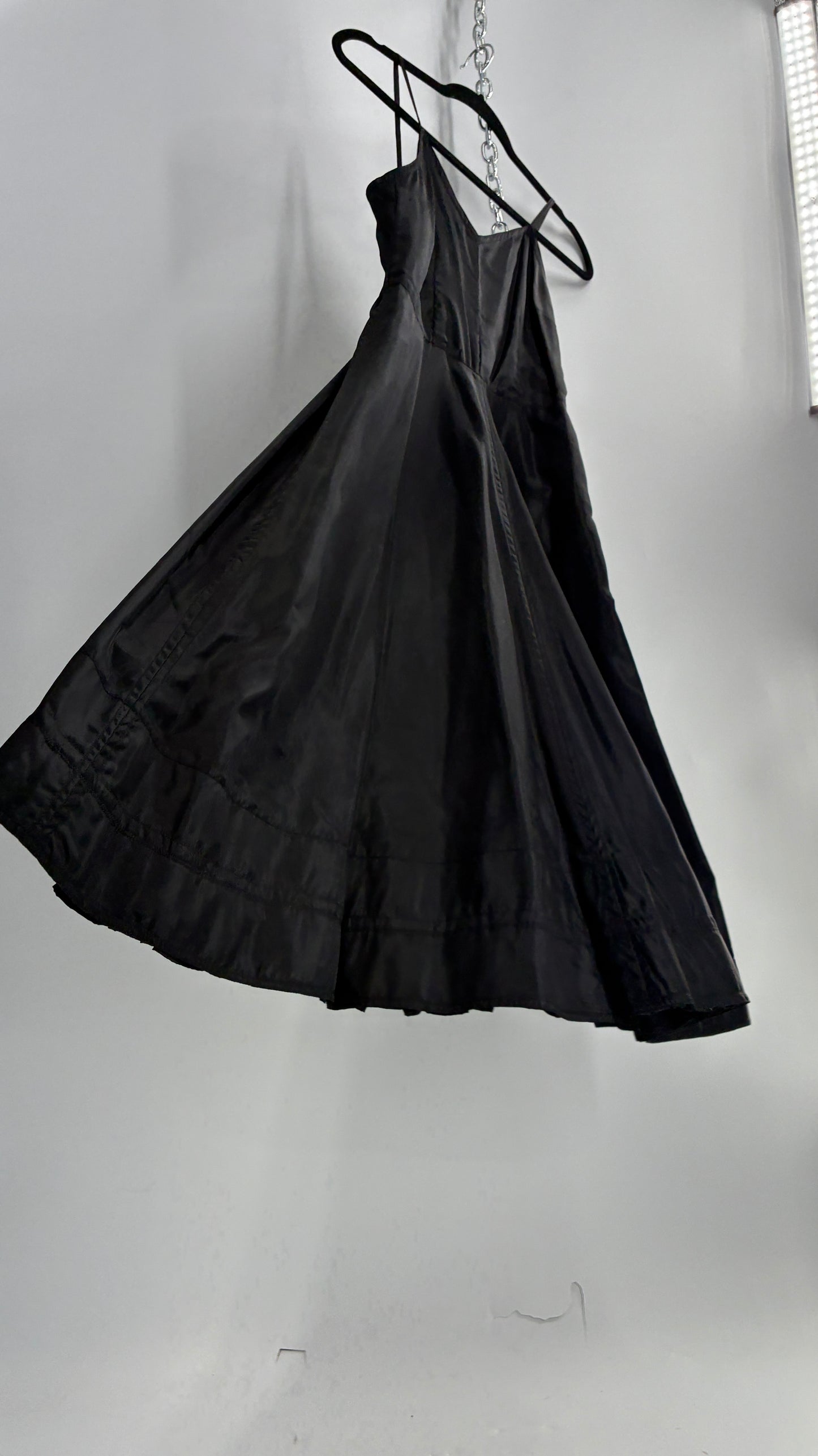 Vintage Black Midi Crinoline Style Dress (S)