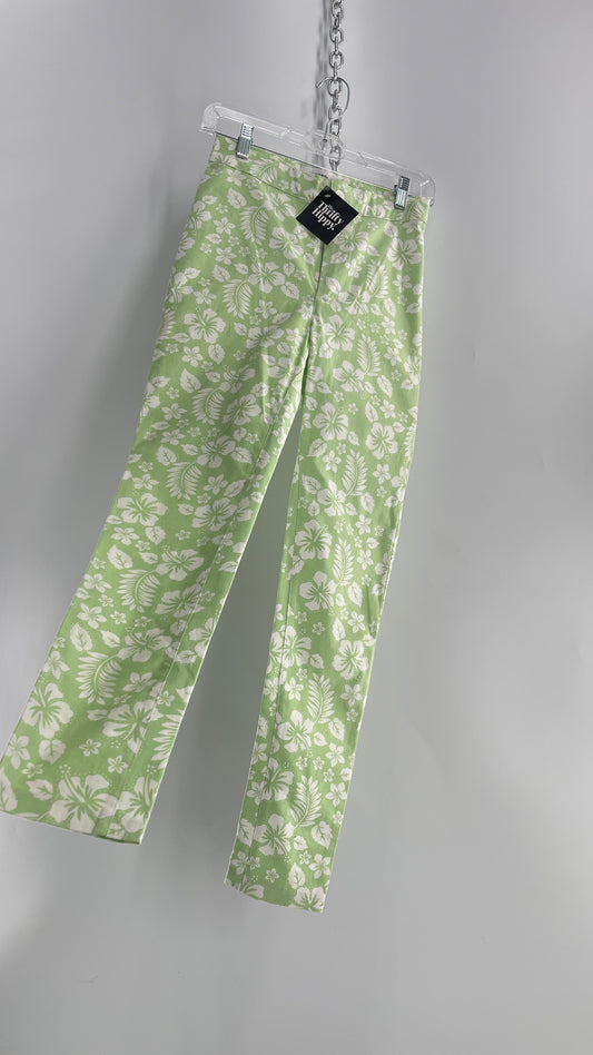 Urban Outfitters Tropical Floral Green Pants (2)