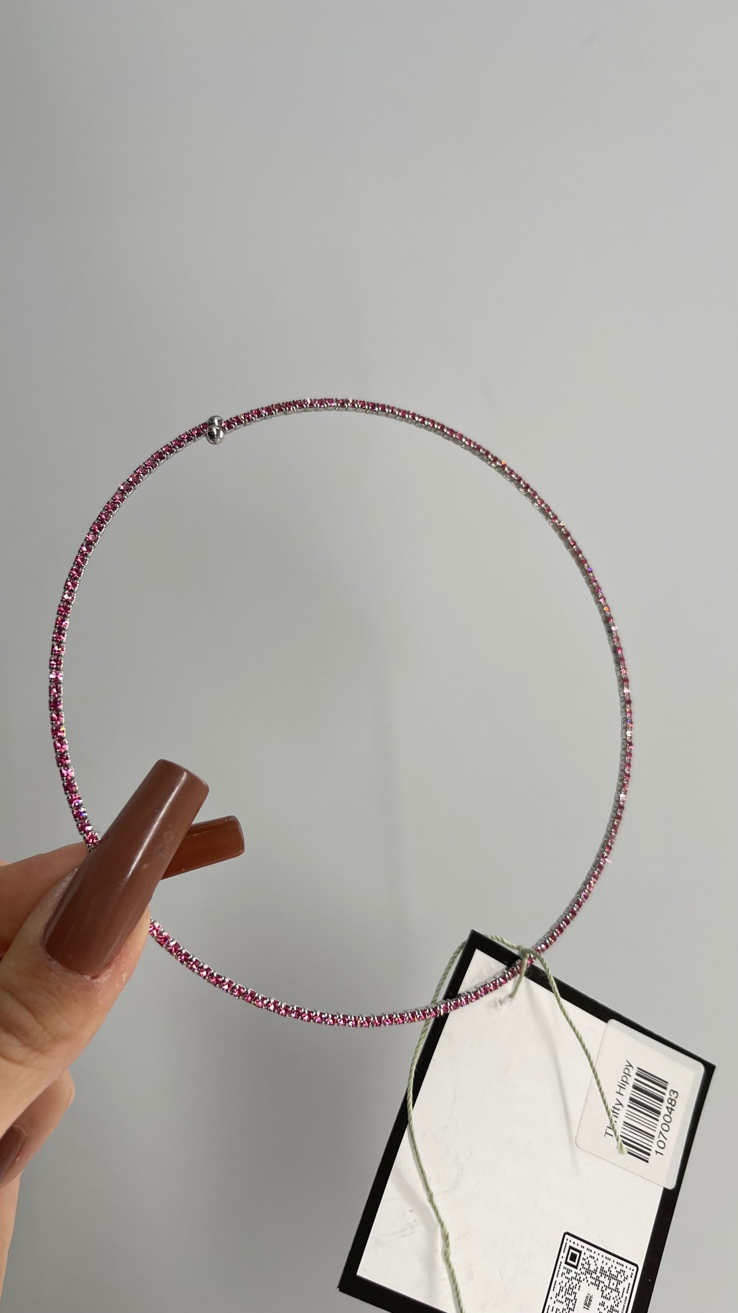 Free People Hot Pink Rhinestone Choker