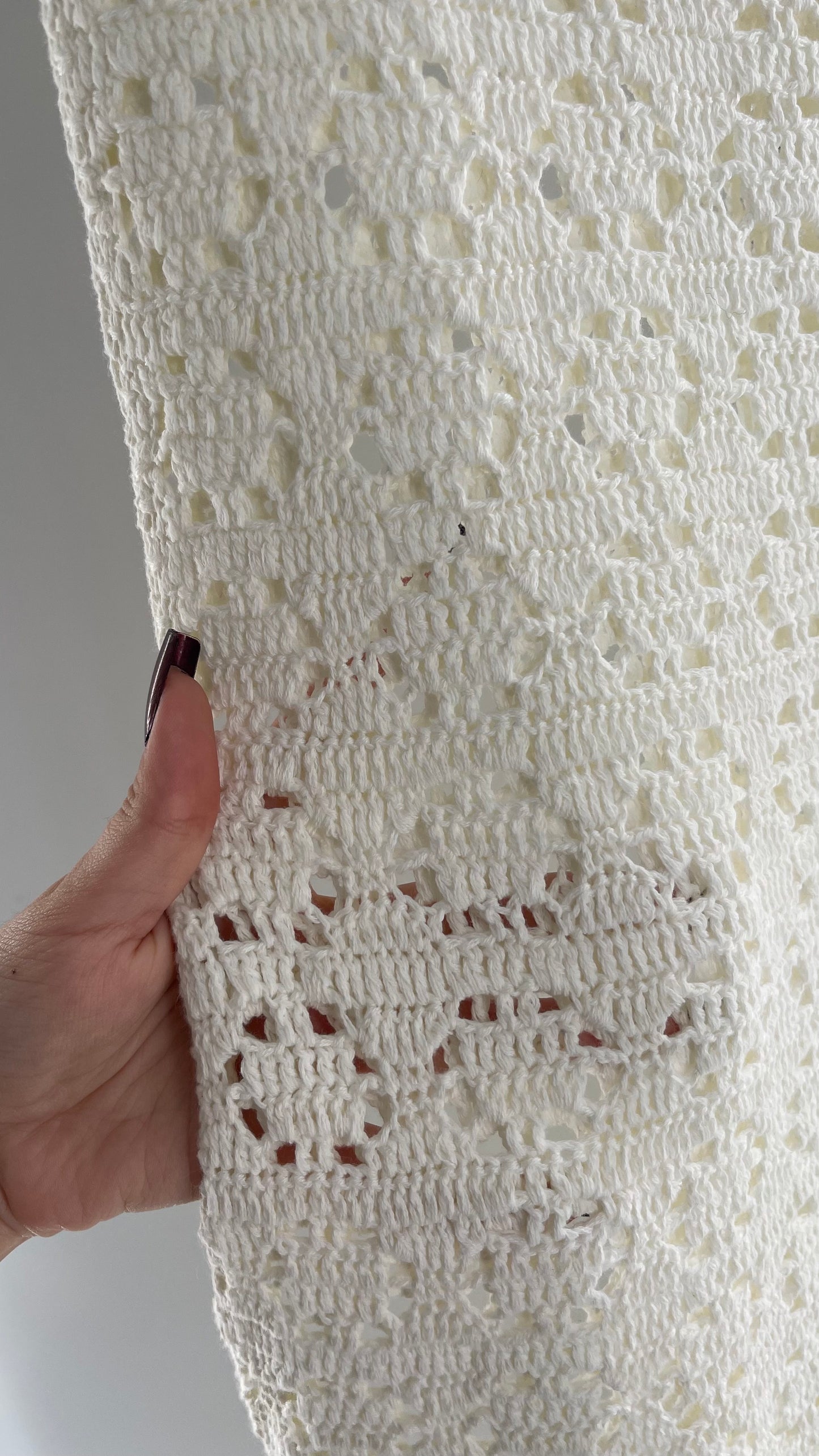 Anthropologie White Crochet Knit MIDI Dress with Tags Attached
