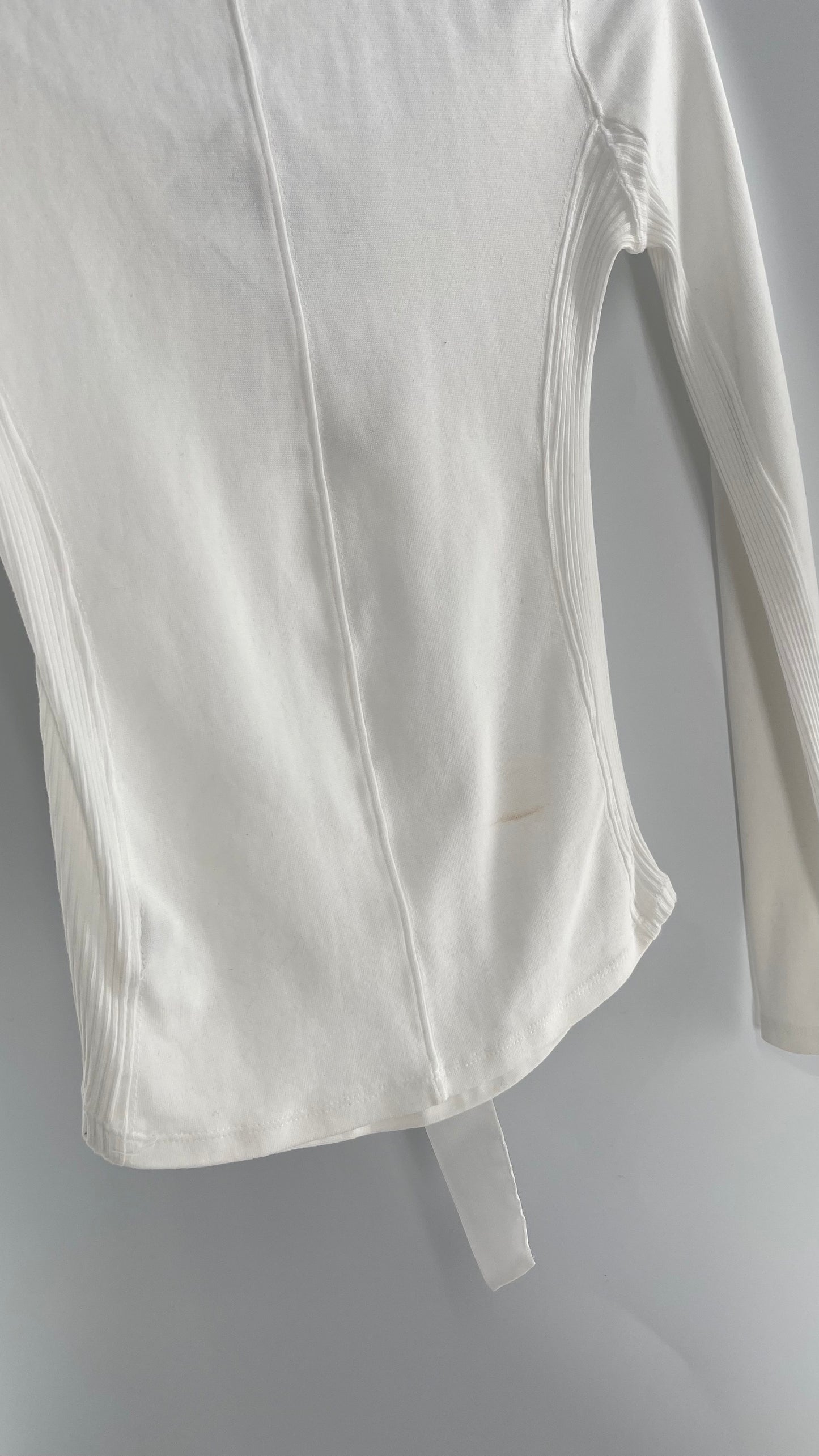 Free People White Lace Up Long Sleeve with Gold Grommets (XS)