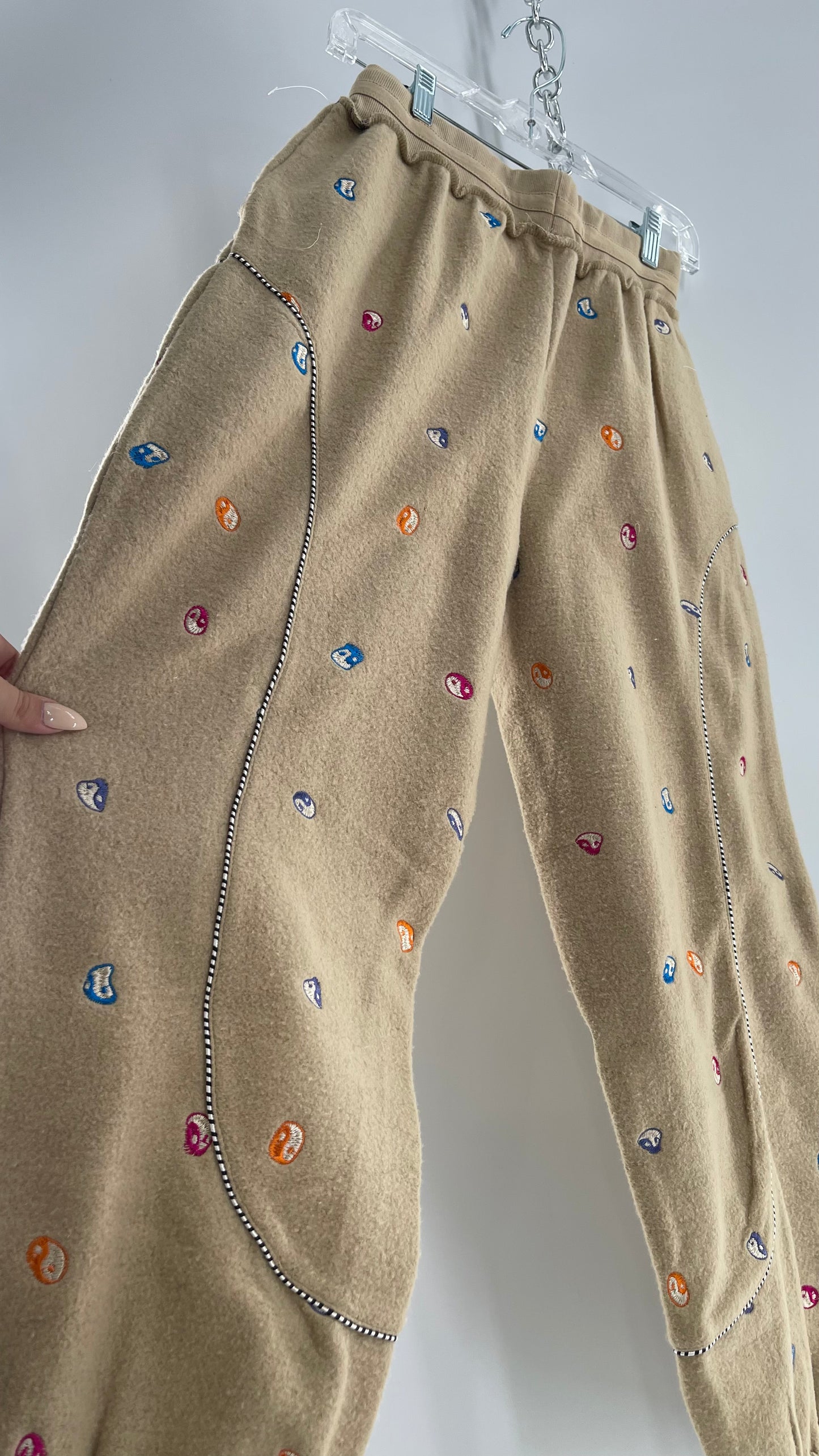 Ying Yang Embroidered Cozy Loungewear Jogger (Extra Small)
