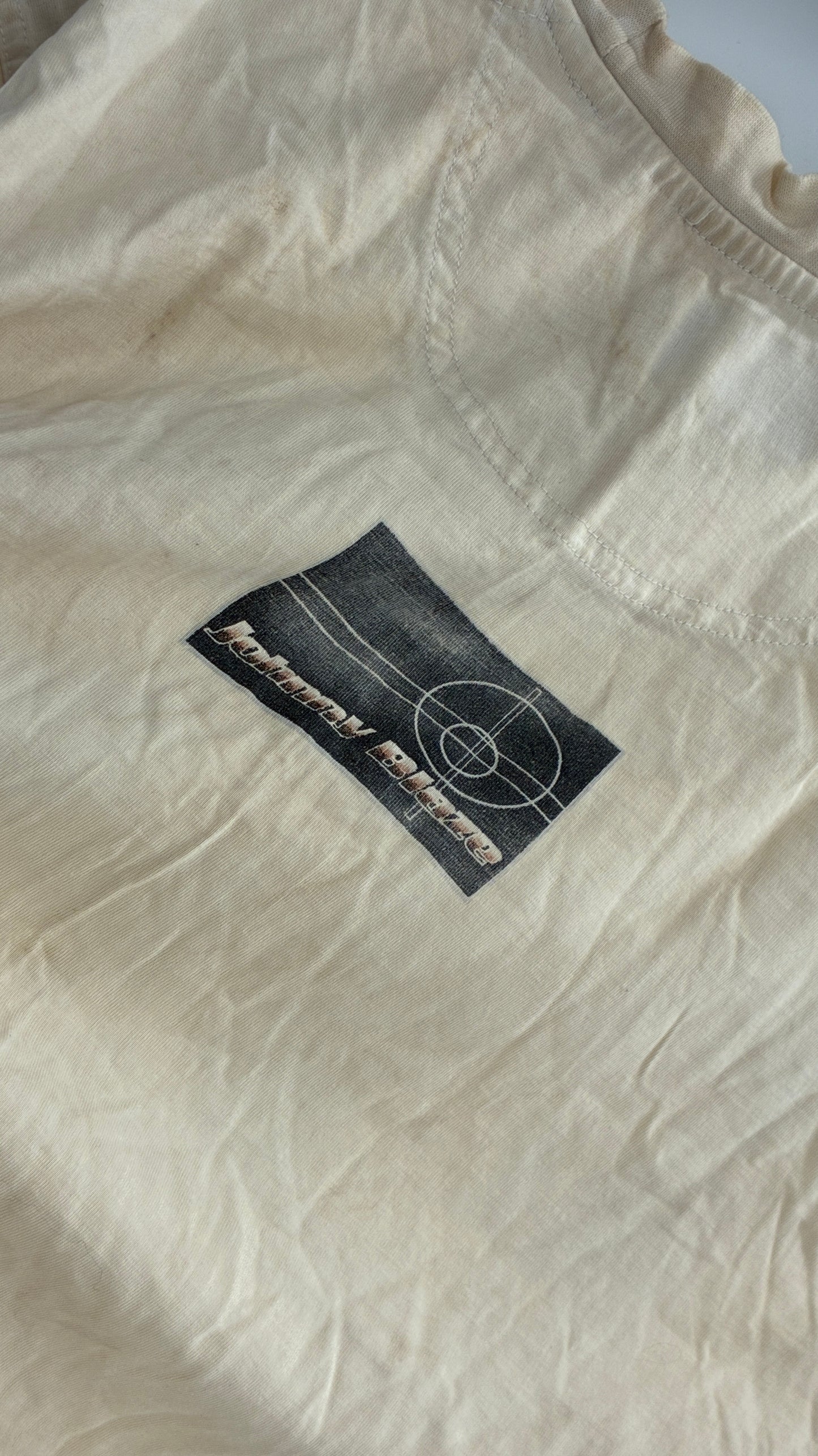 Vintage JOHNNY BLAZE Distressed, Rugged Graphic T Shirt (L)