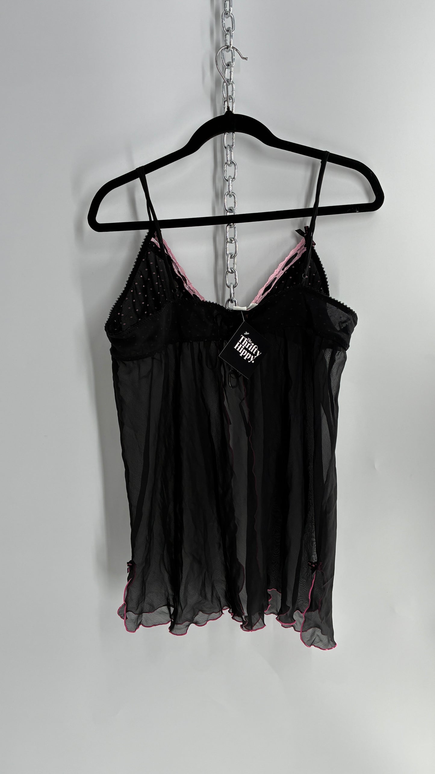 Vintage “Friday I’m in Love. Saturday I go crazy.” Heart Patchwork Polka Dot Camisole (M)