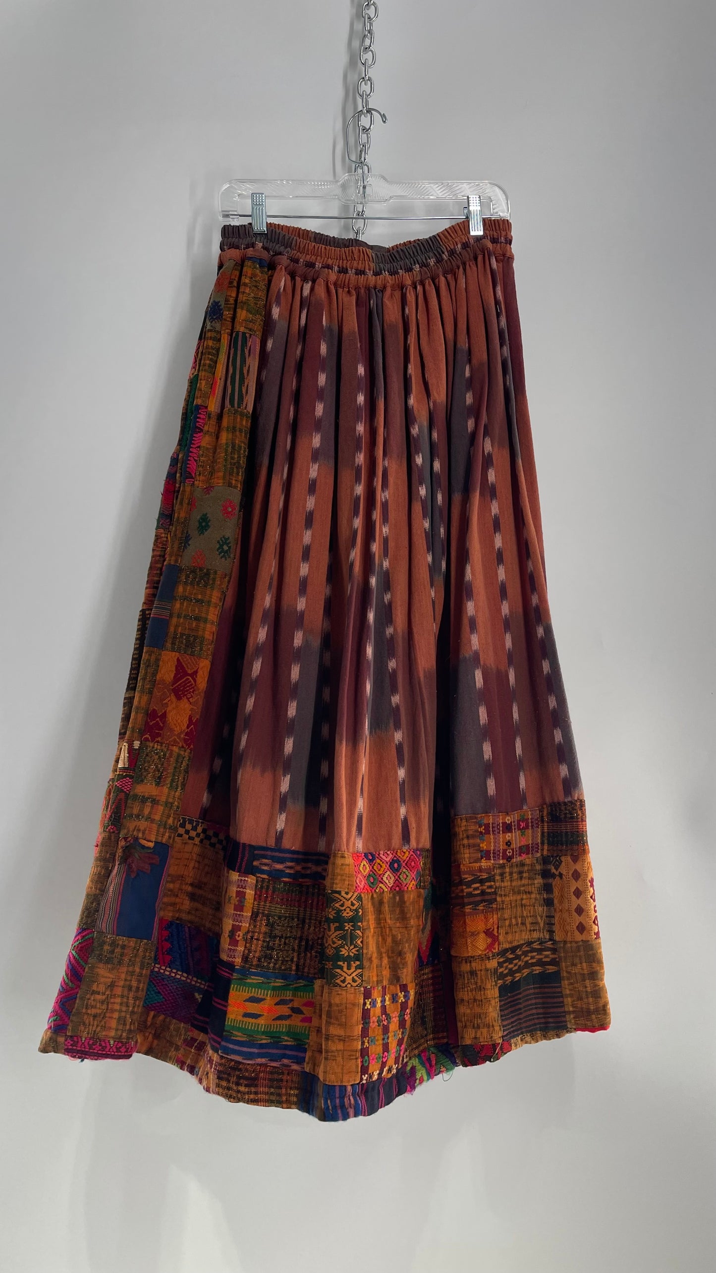 Laise Adzer Vintage Heavily Embroidered, Linen Patchwork Set (M/L)