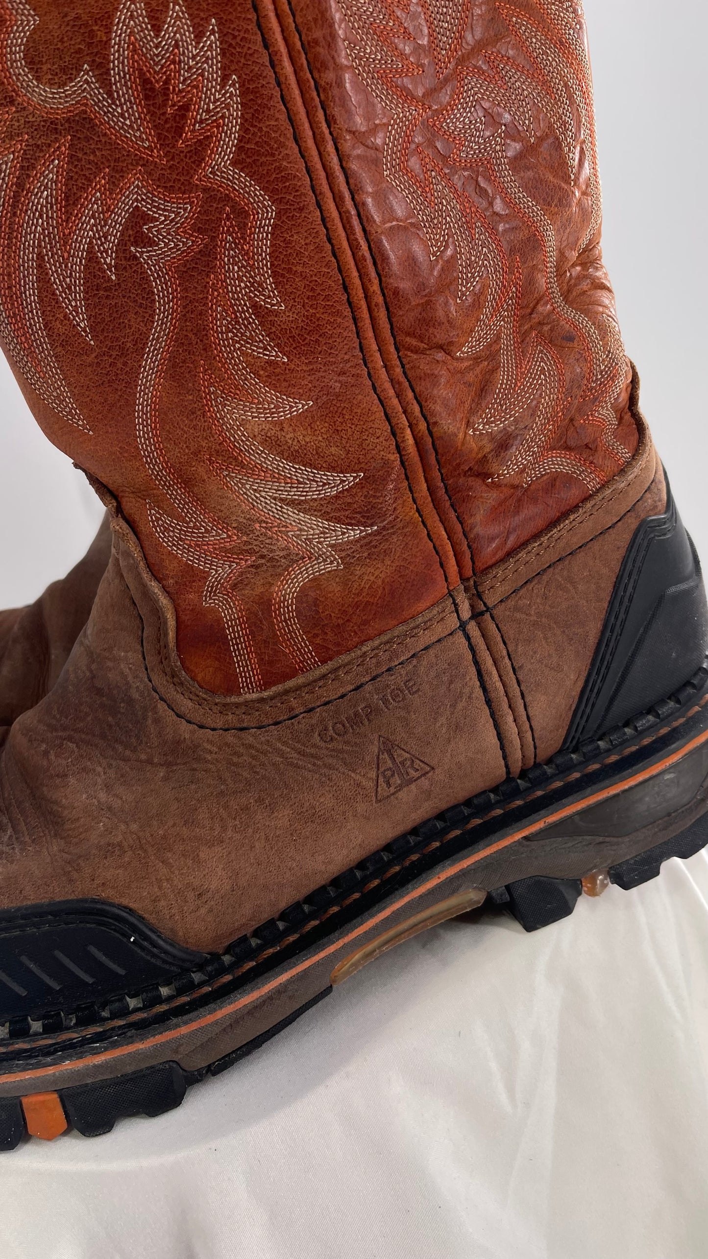 Cody James Men’s Leather Decimator Western Work Boot Nano Composite Toe Heavy Duty (13)
