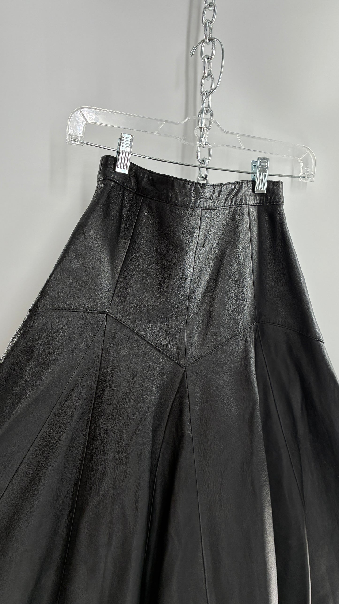 Vintage Fergs Omorro Leather Full Circle Skirt Made in Italy (XS)