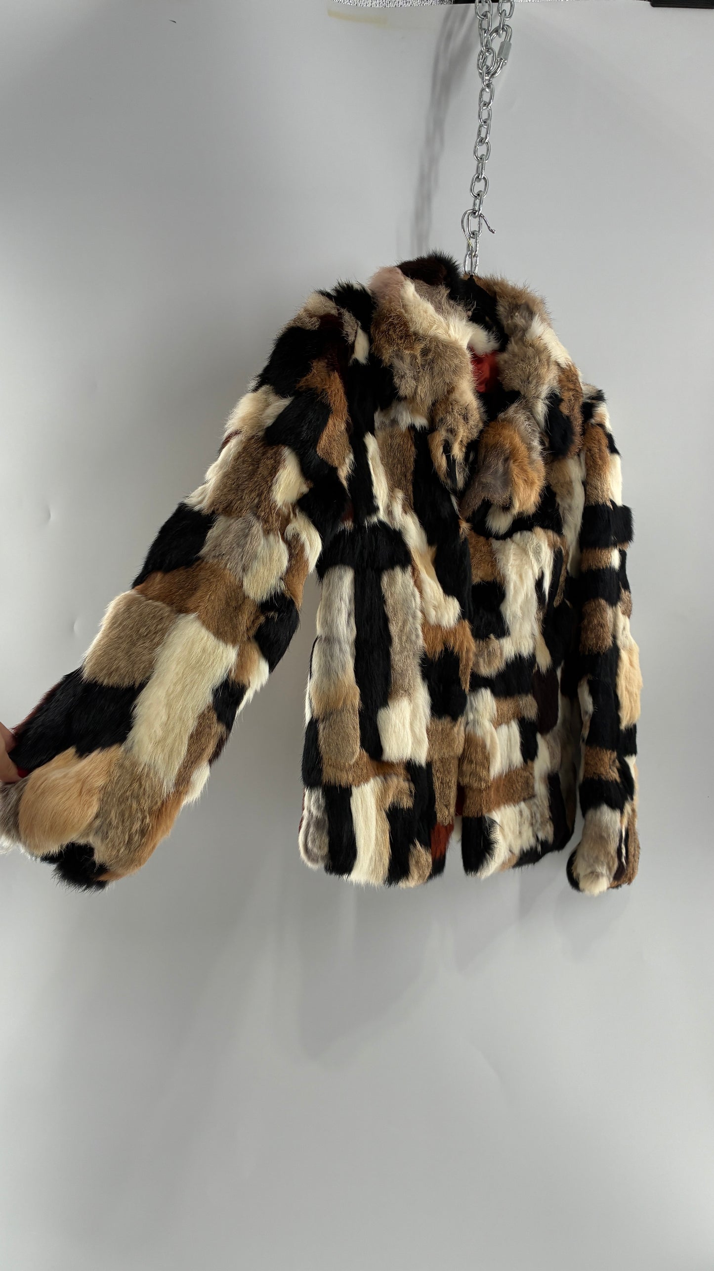 Vintage 1970s FURMOSTE Genuine French Rabbit Fur Patchwork Jacket (7/8)