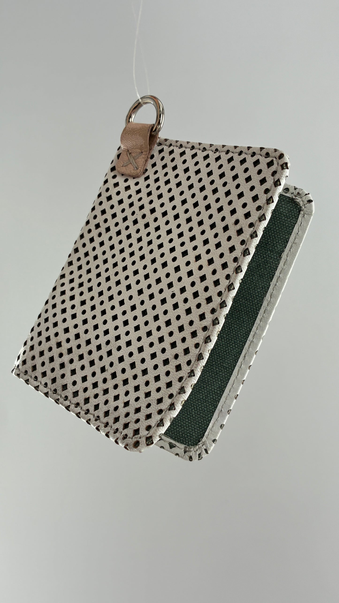 Free People Leather White Wallet with Canvas Lining