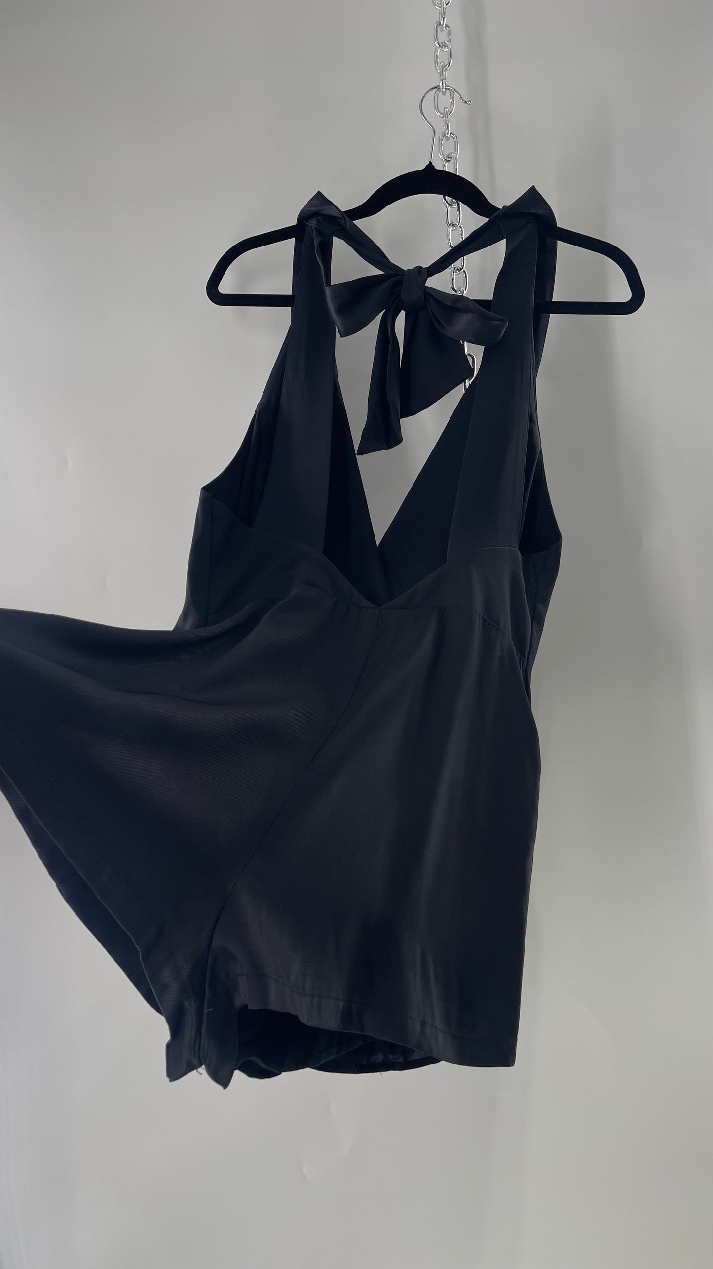 Free People Black Blazer Tuxedo Sleeveless Romper Jumpsuit (S)