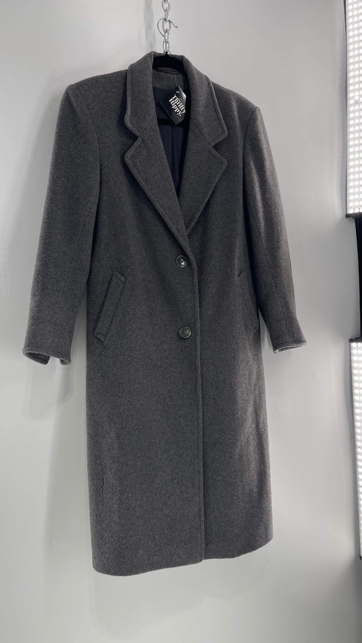 Vintage Grey Coat 35% Cashmere/ 50% Wool (C) (5/6)