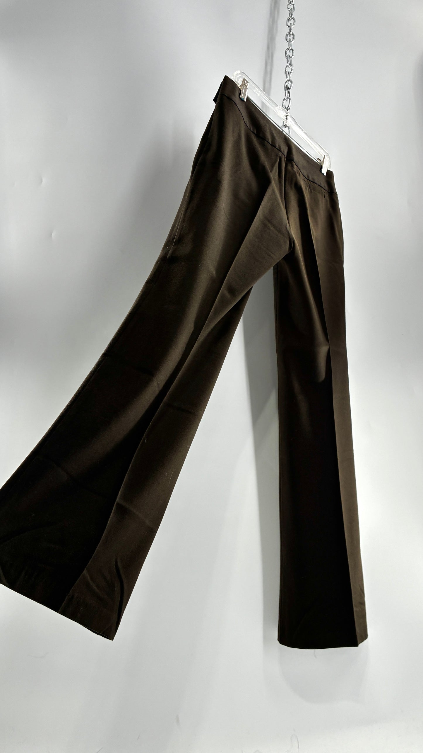 Vintage United Colors of Benneton 98% Pure Virgin Wool Brown Trousers Made in Portugal (44)