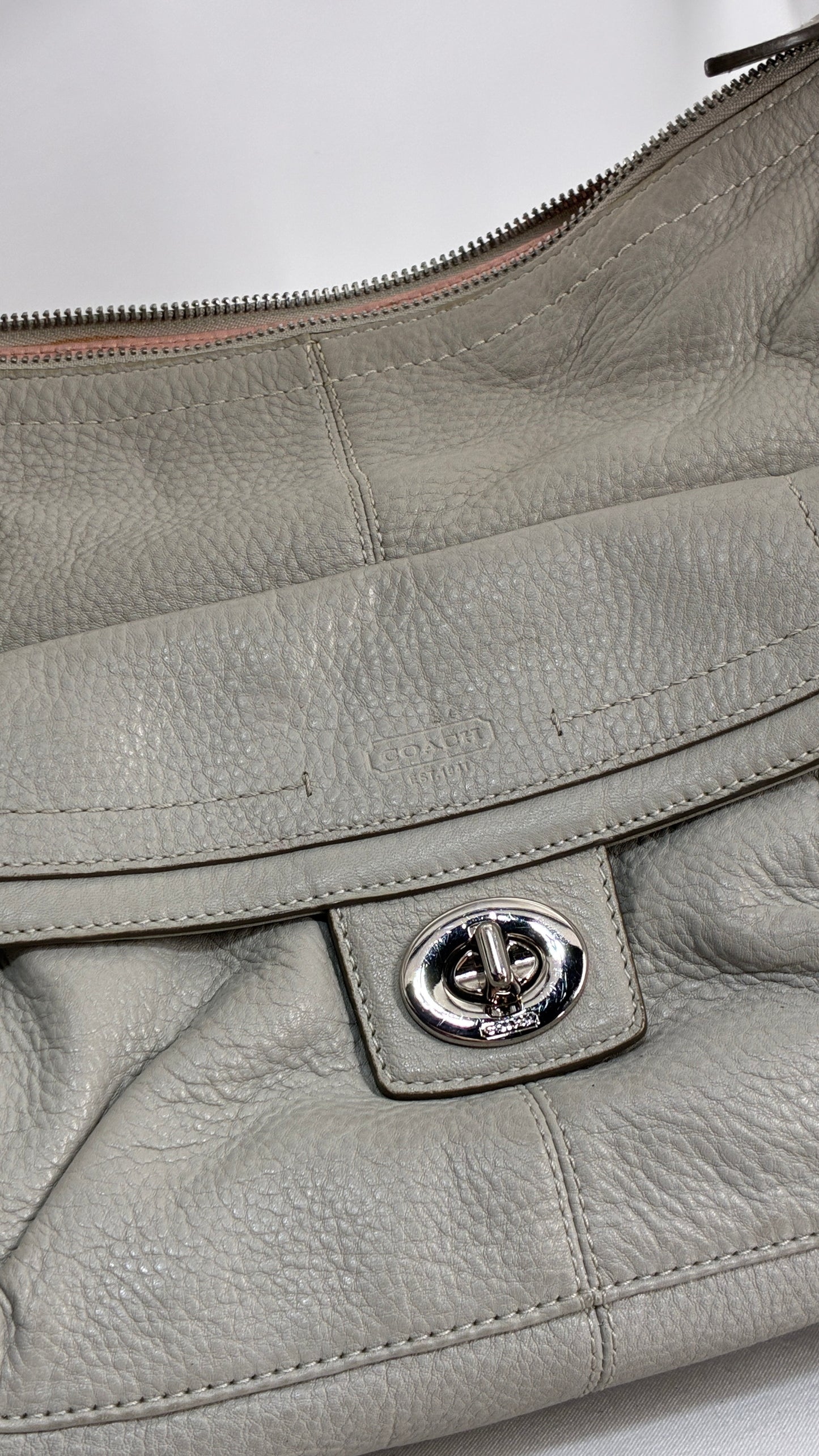 Vintage COACH Penelope Grey Leather Crossbody