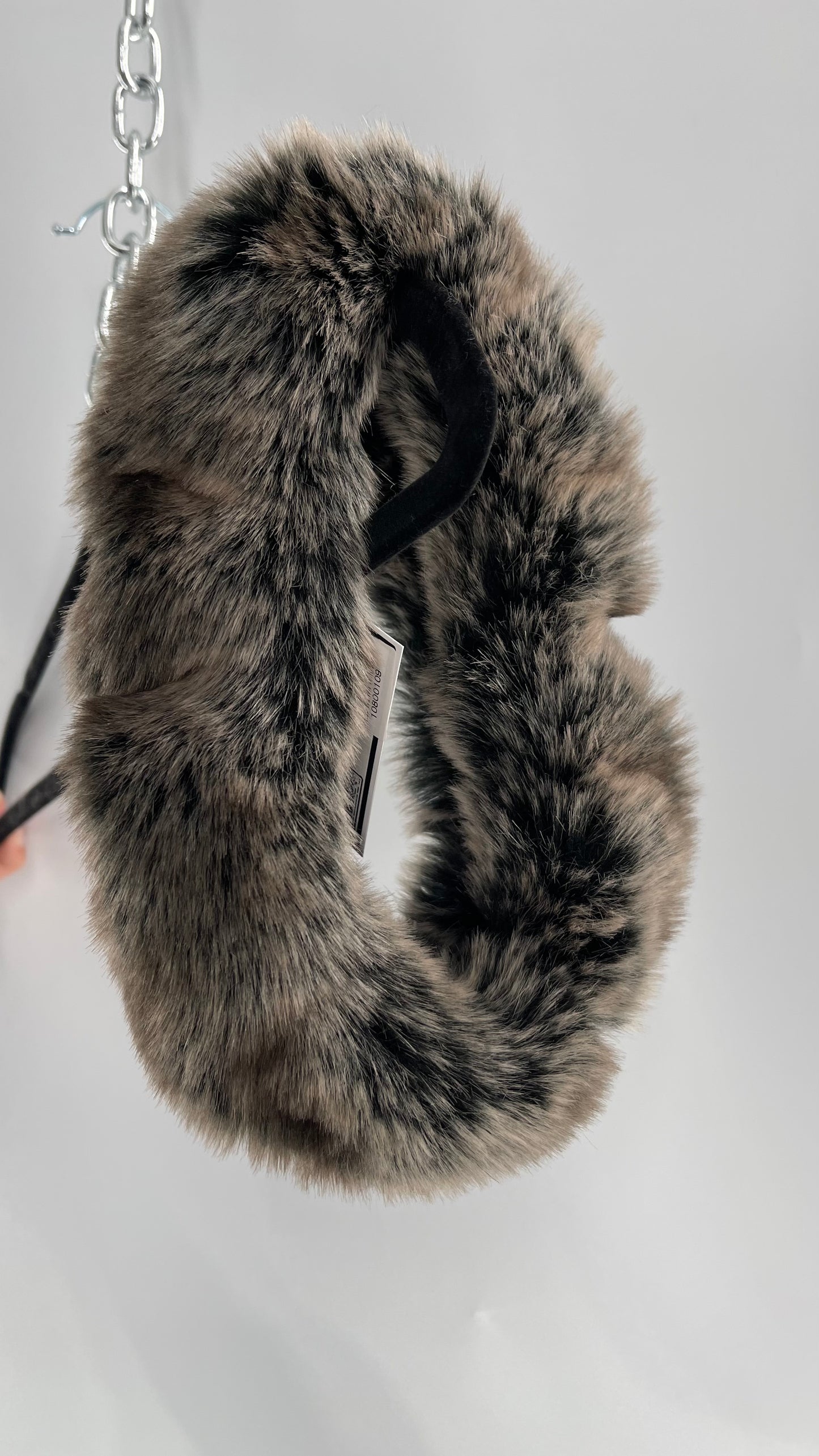 Mixed Tones Brown/Grey Fluffy Furry Headband