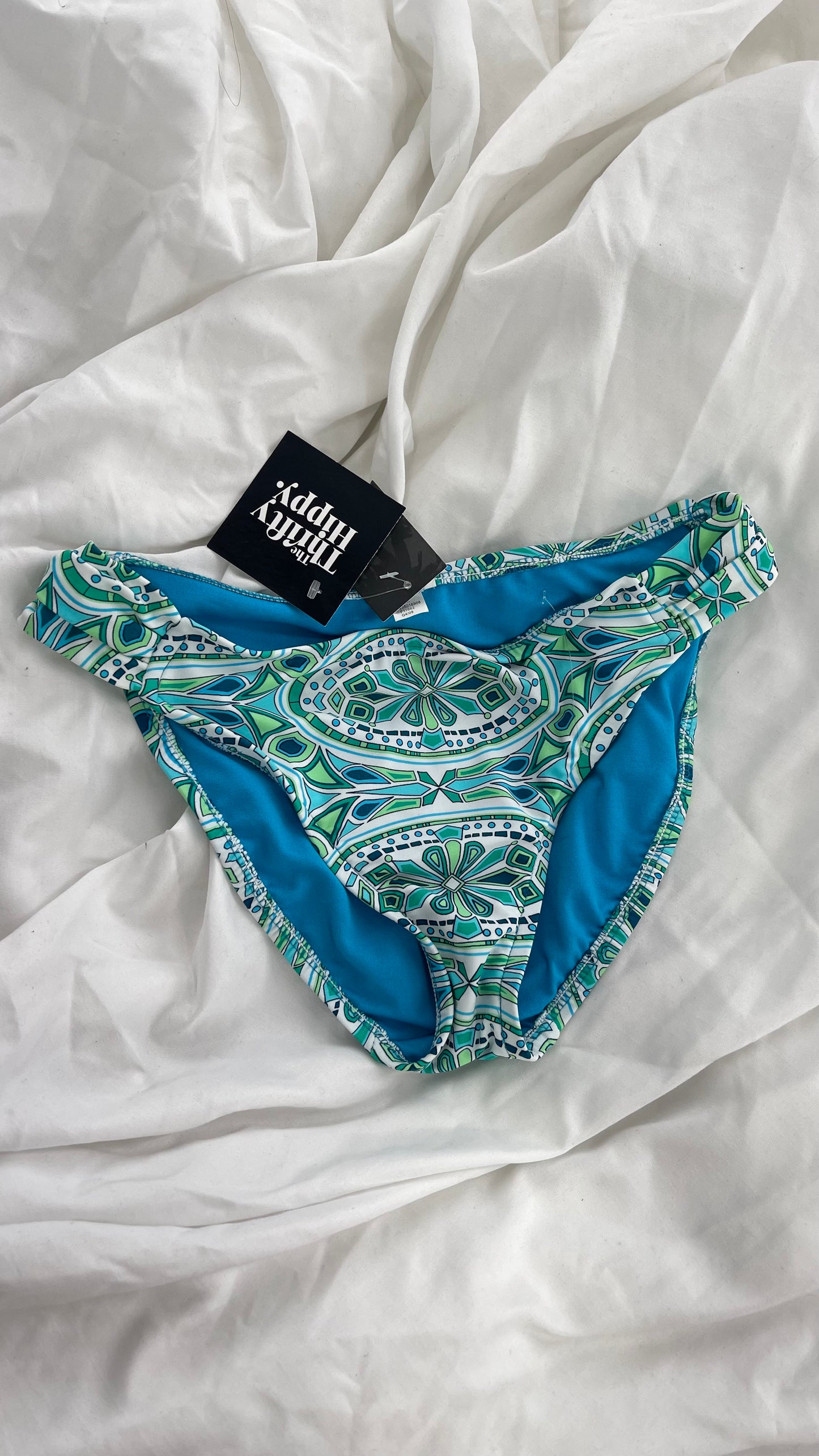 Deadstock Vintage Mosimo Patterned Green/Blue Bottoms with Tags Attached (Small)