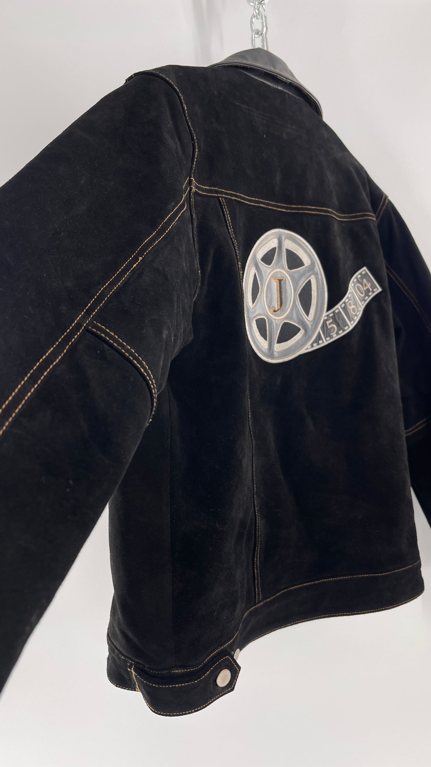 Vintage Extreme Black Suede Heavy Duty Cinematic Jacket (Medium)