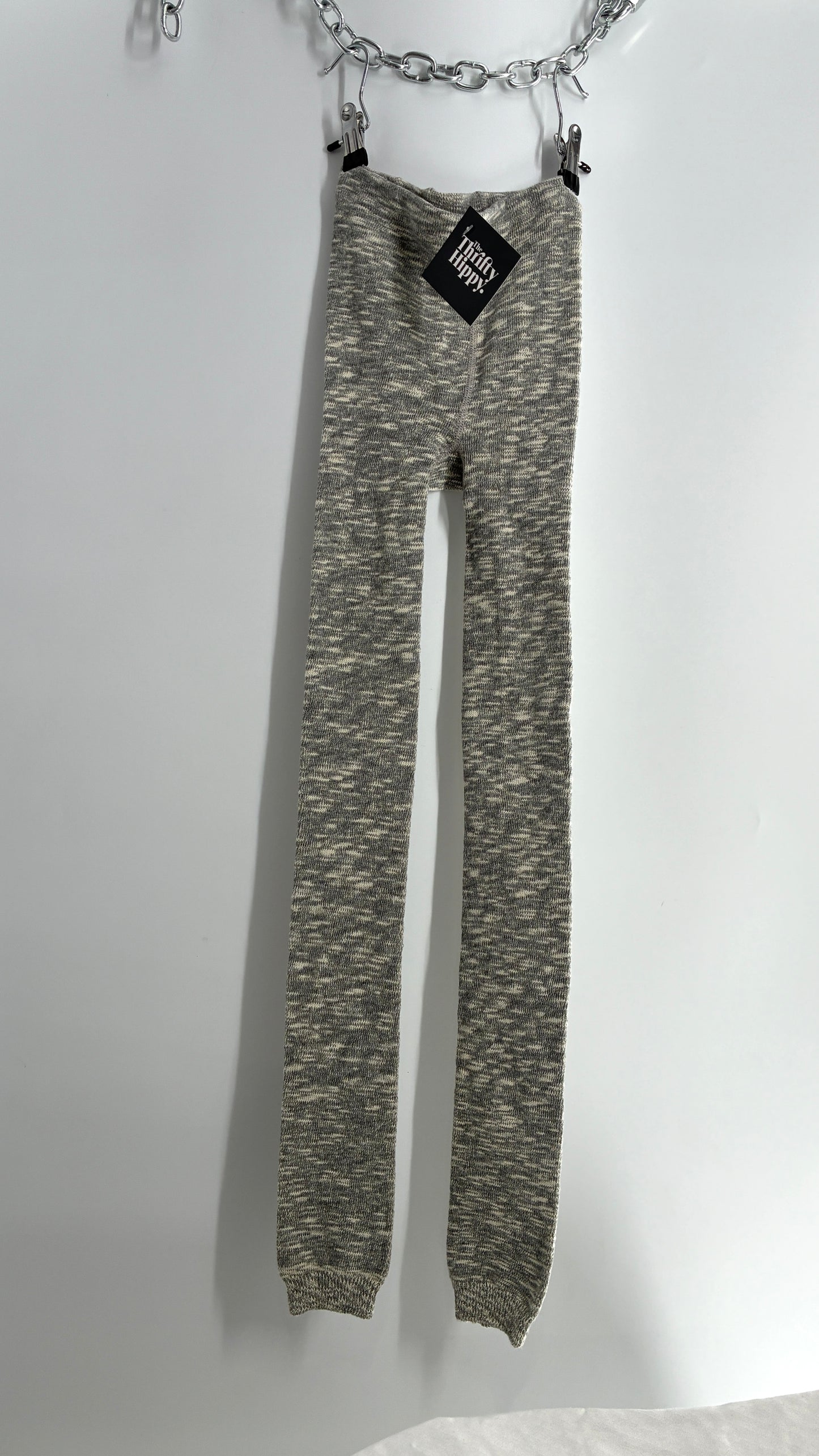 NWOT Grey Thick Knit Footless Tights