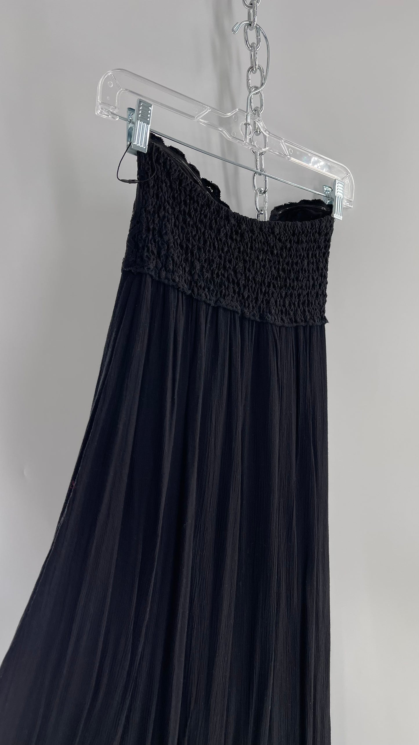 Free People Adella Black Full Length Maxi Dress (Small)