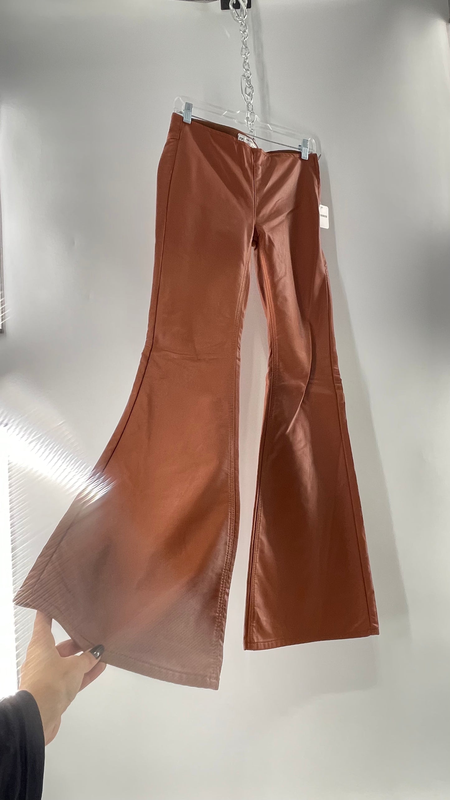Free People Cognac Vegan Leather Flare (26W)