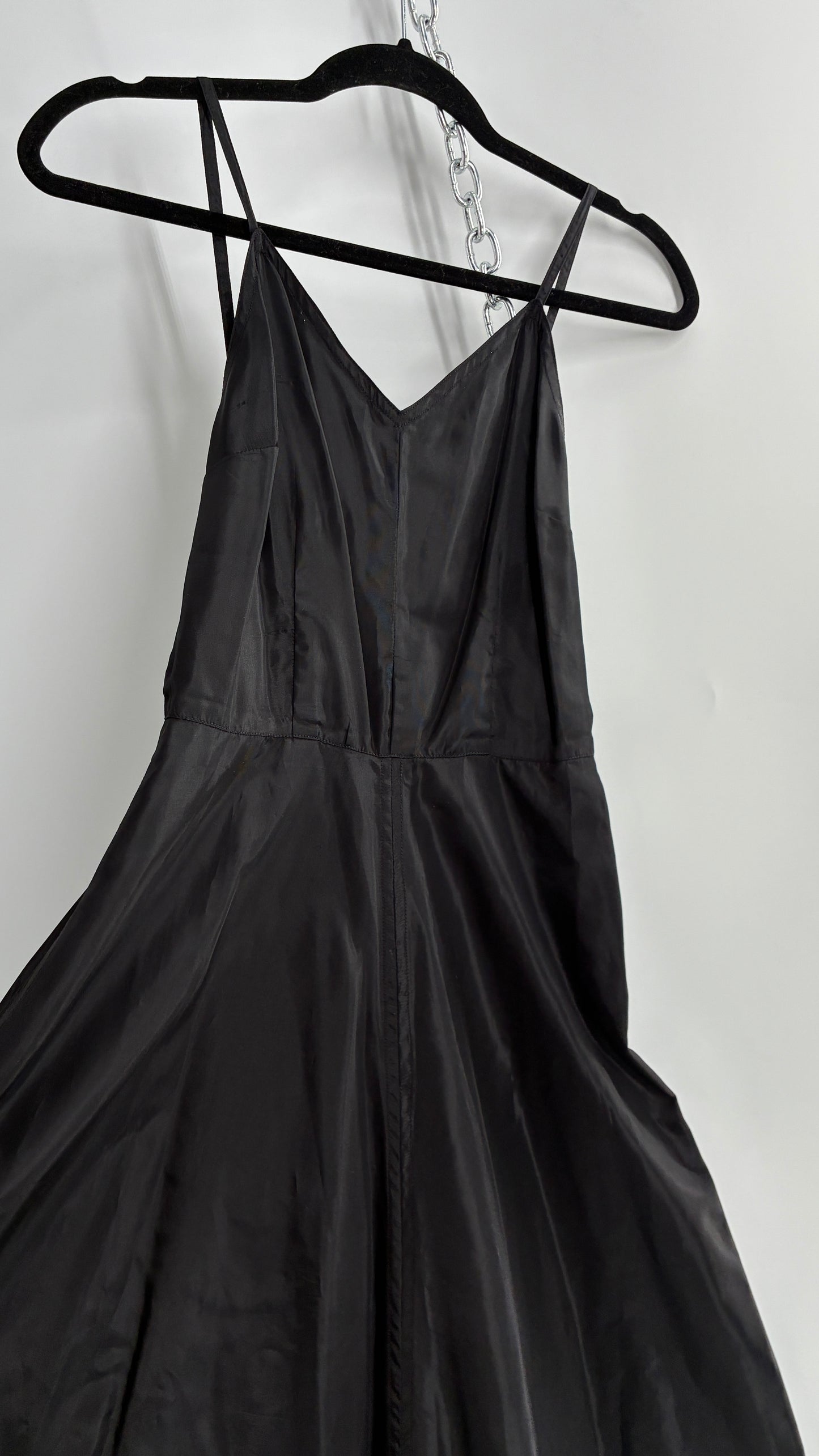 Vintage Black Midi Crinoline Style Dress (S)