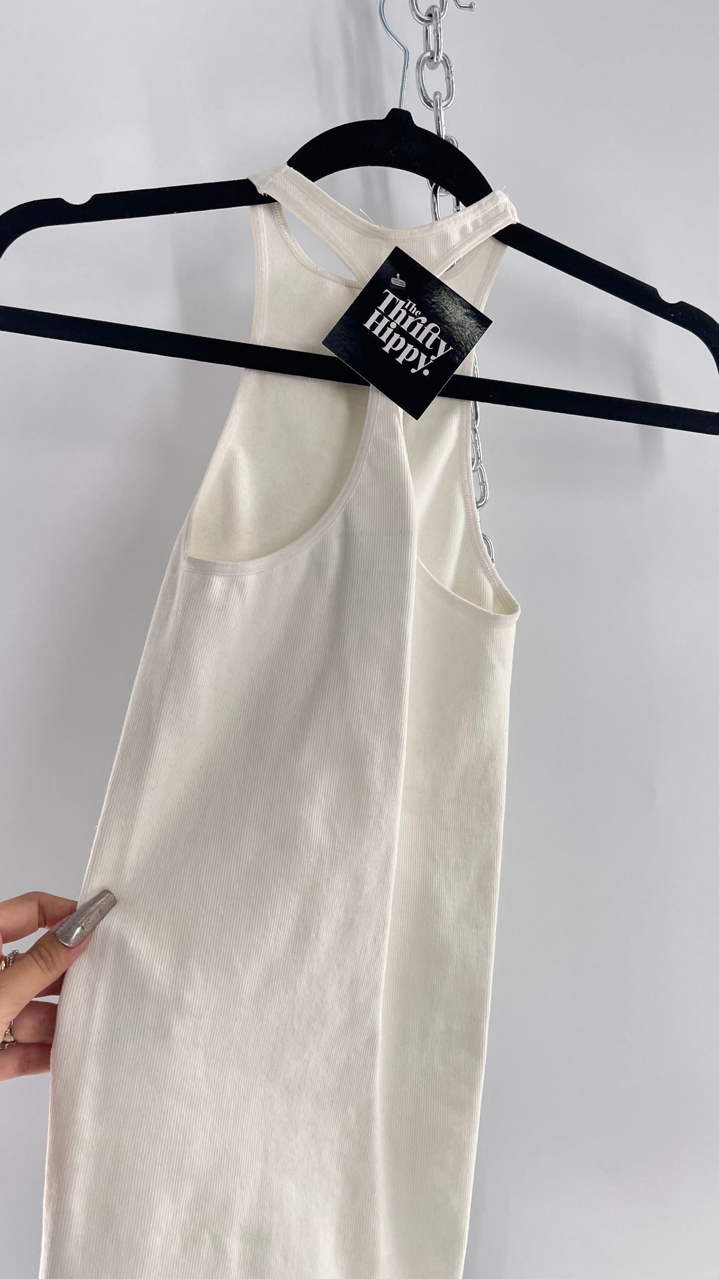 Free People Movement White Halter Stretchy Tank Top (XS/S)
