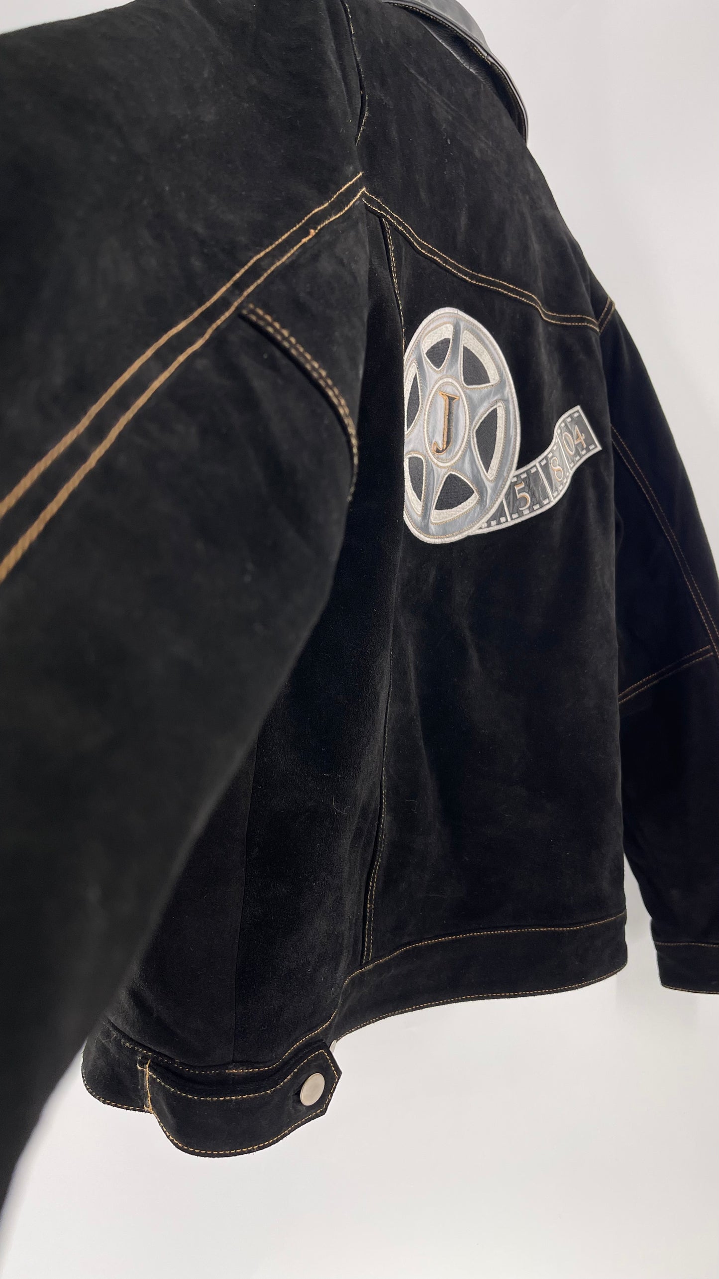 Vintage Extreme Black Suede Heavy Duty Cinematic Jacket (Medium)