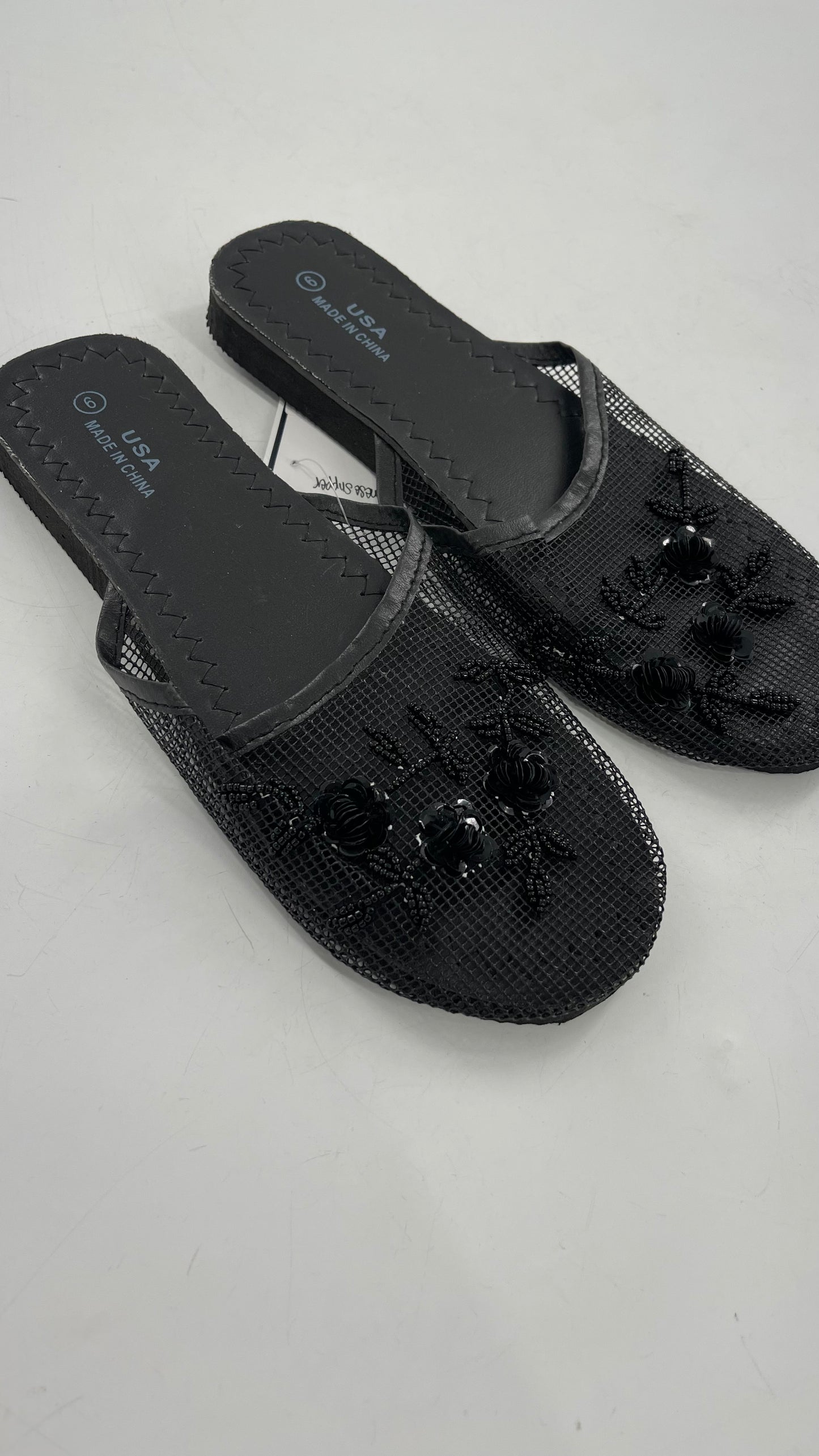 Vintage 1990s Chinese Black Beaded Slipper (9)