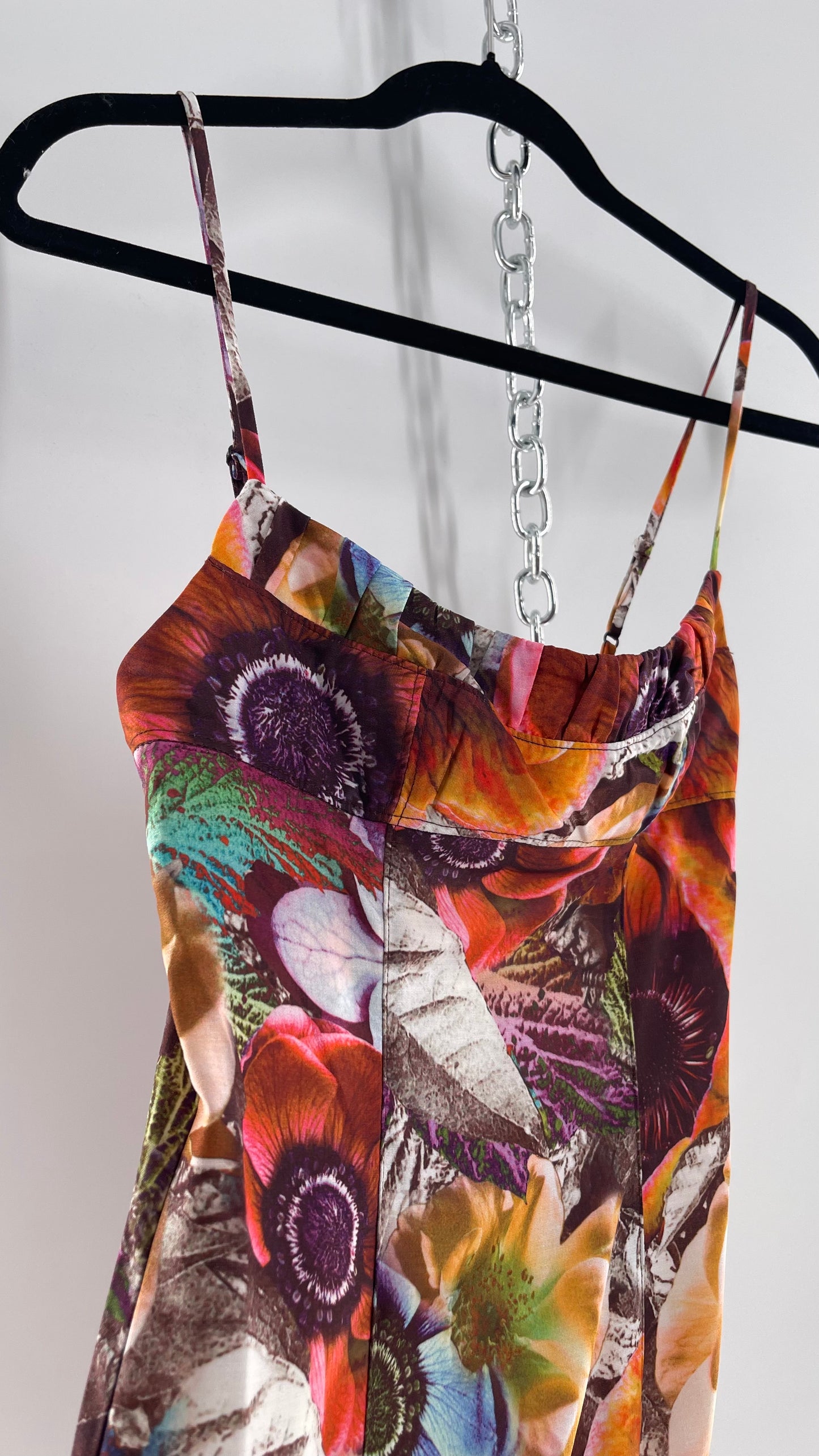 Urban Outfitters Colorful Floral Graphic Psychedelic Mini Dress (XS)