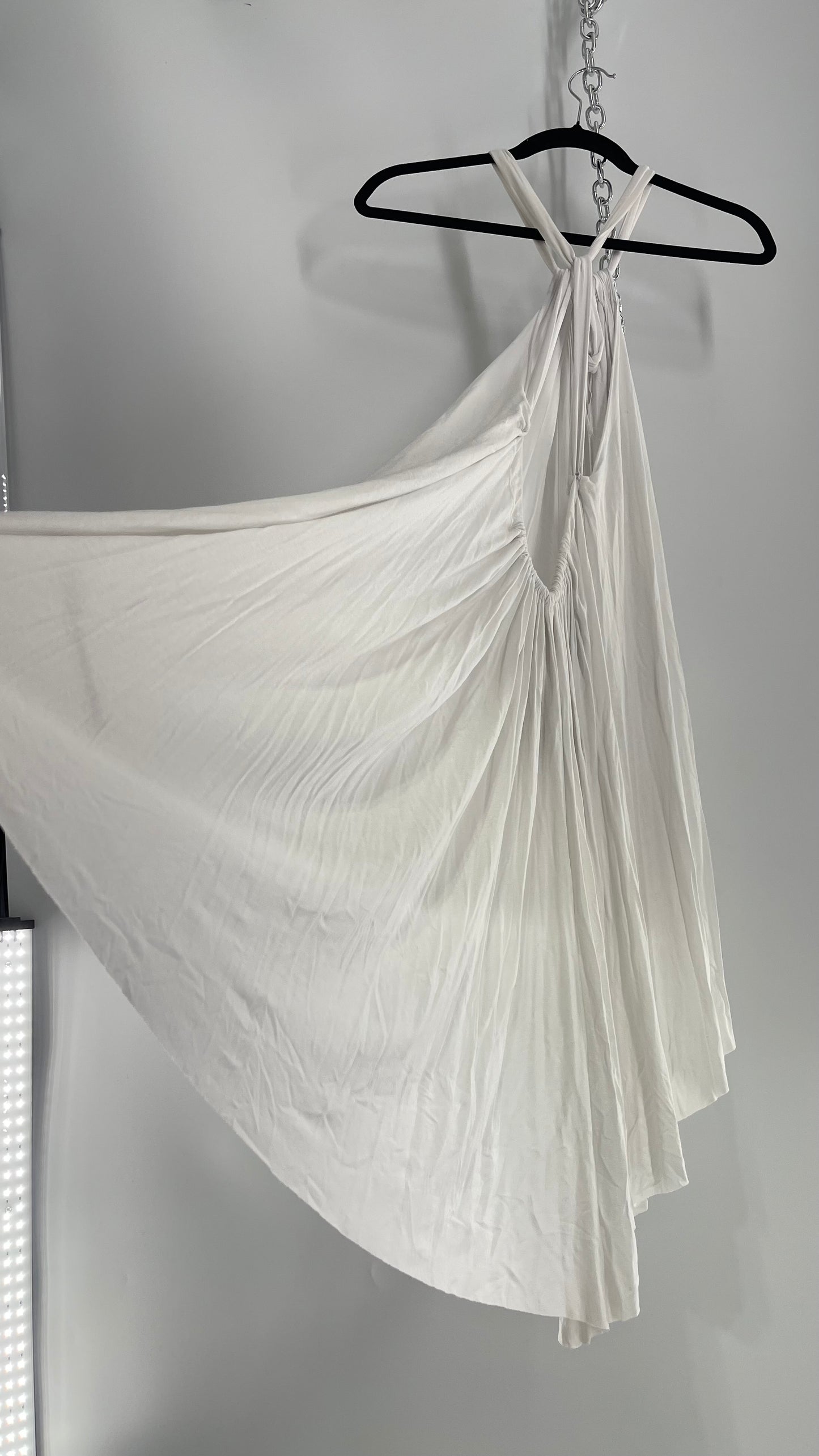 Free People White Adjustable Lycra Dress (Small)