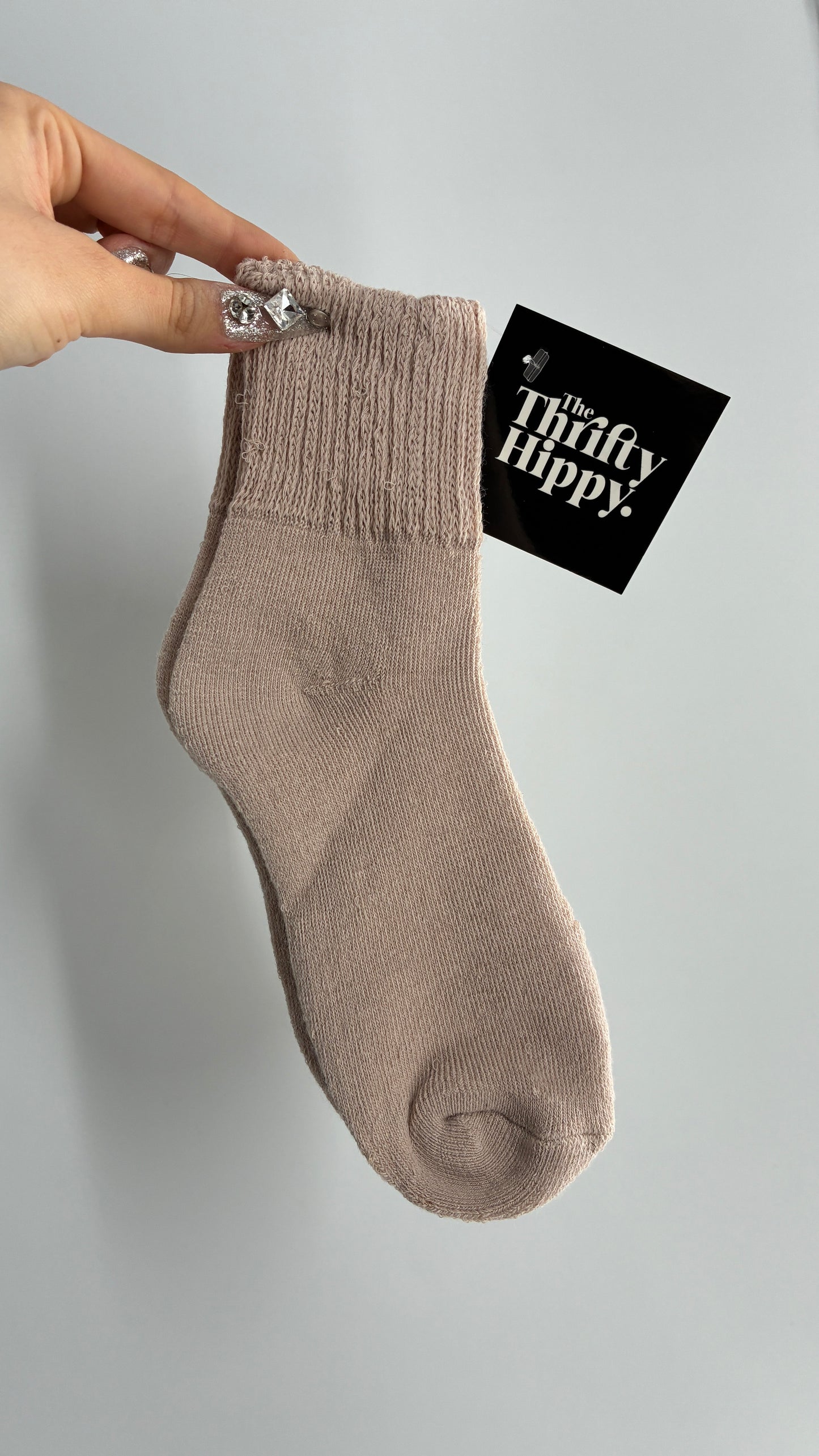 NWOT Knit Beige Crew Sock