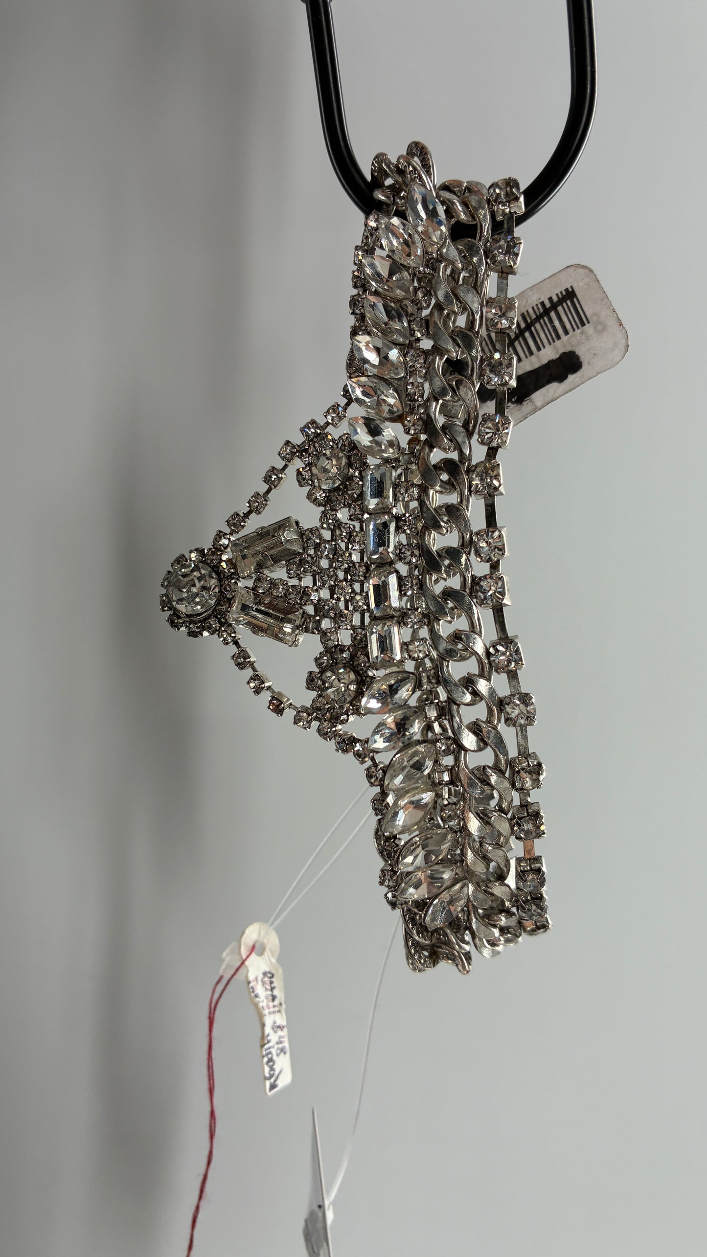 Free People Elaborate Silver Rhinestone Bracelet with Tags Attached