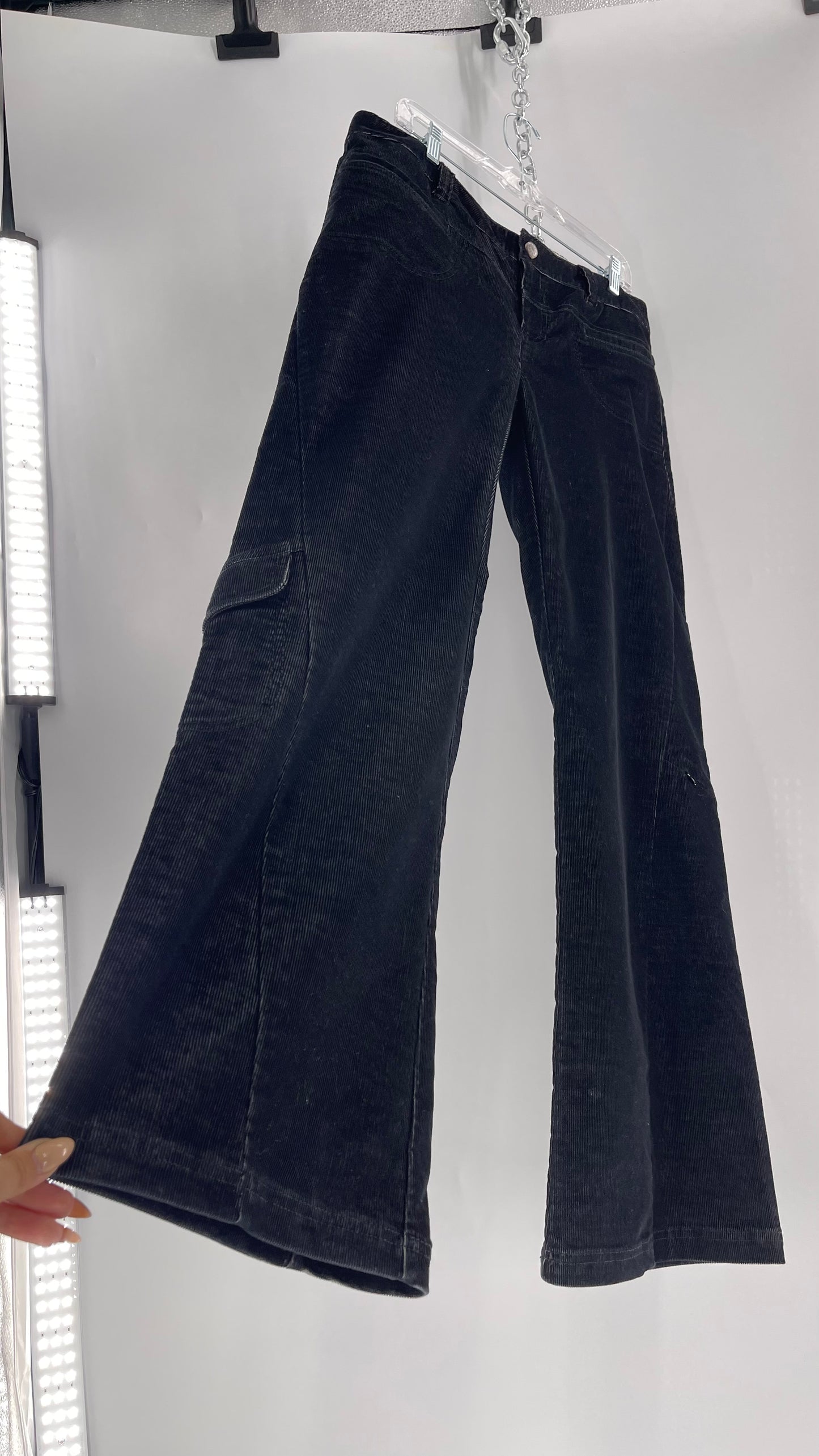Athleta Black Flare Corduroy Pants (Size 14/L)