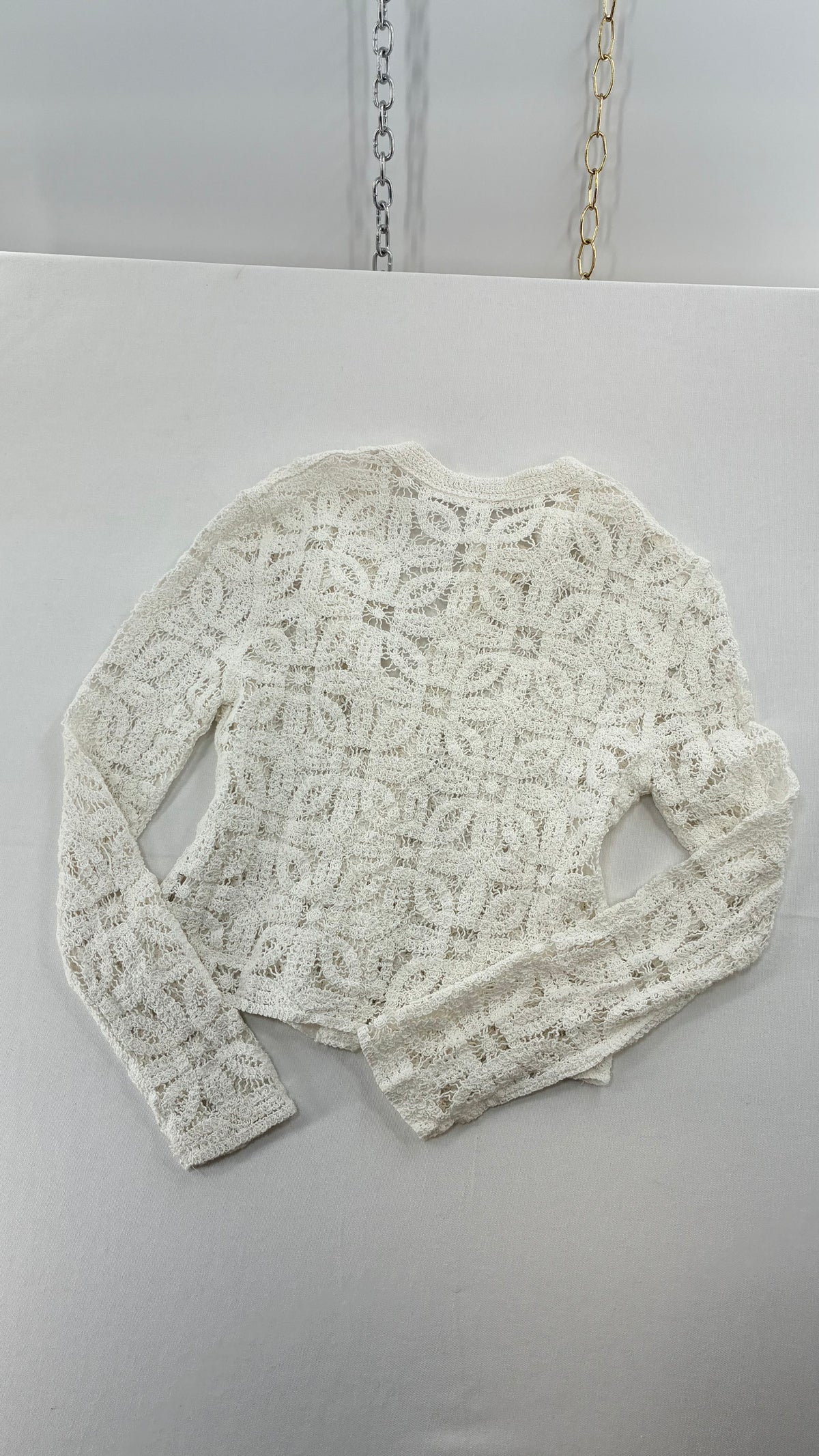 Imported Portuguese 100% Cotton Crochet Cardigan NWOT (Medium)