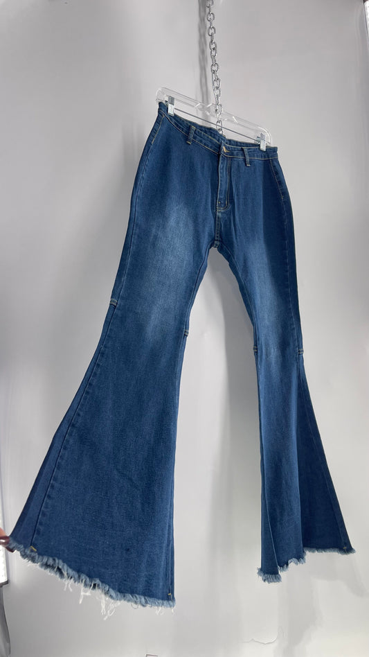 Medium Wash Denim Bell Bottoms (Medium)
