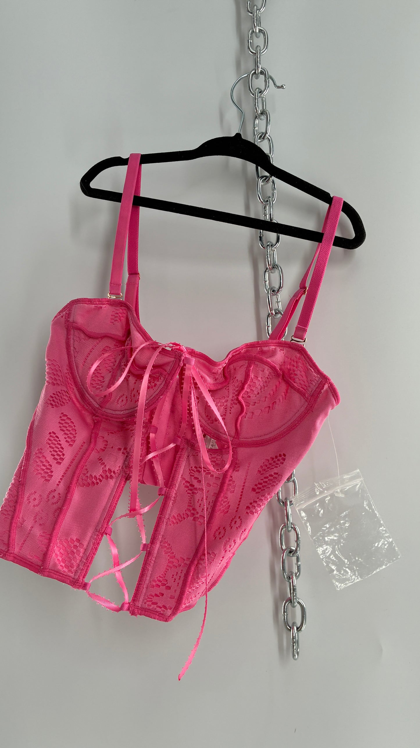 Urban Outfitters Pink Textured Corset (Small)