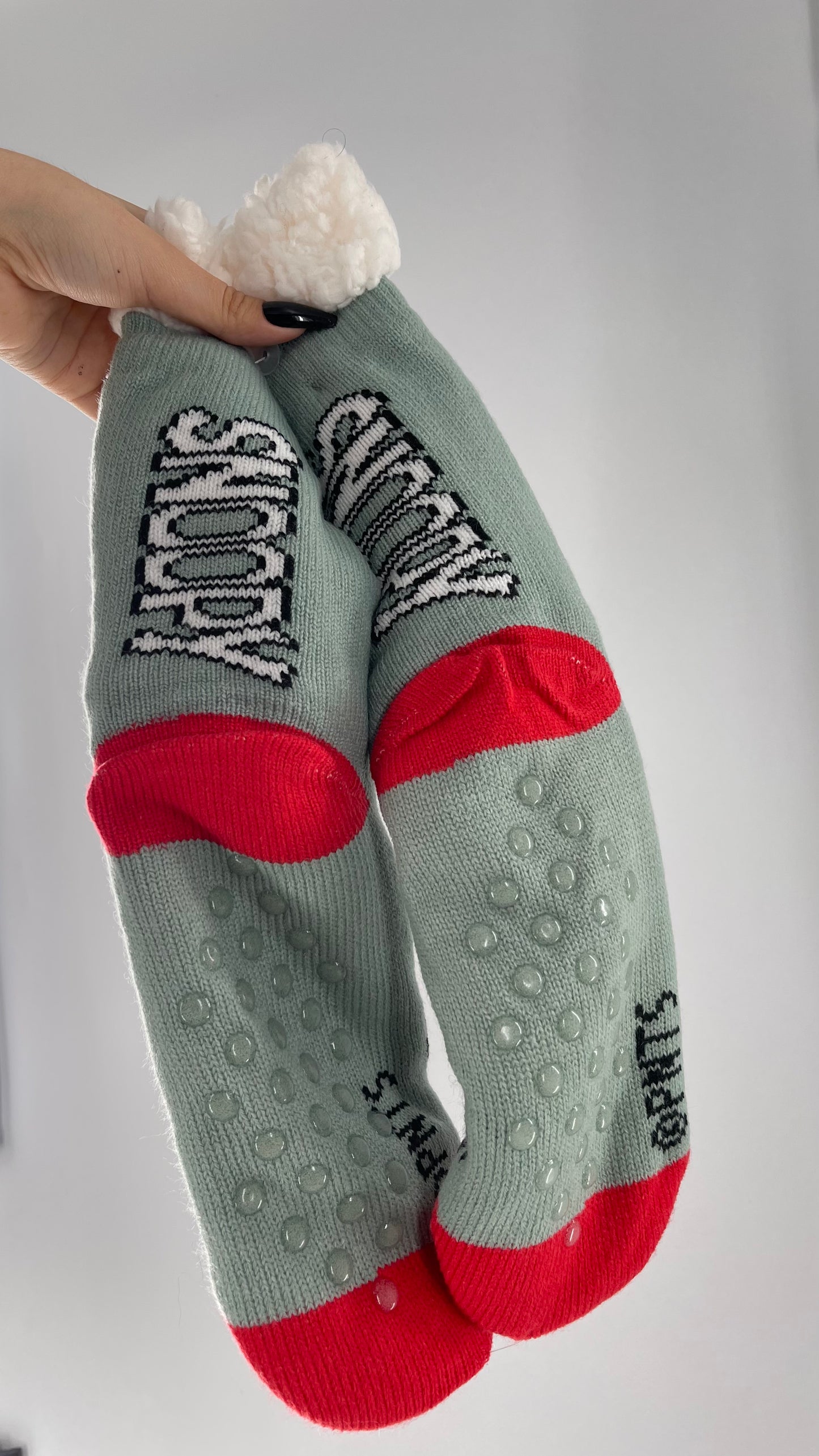 Fluff Lined Thick Knit Snoopy Slipper Socks