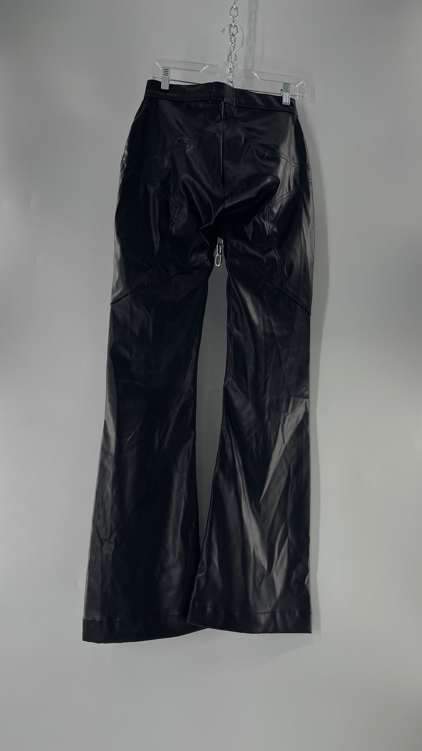 Revice Faux Leather Kick Flares with Star Bum (29)
