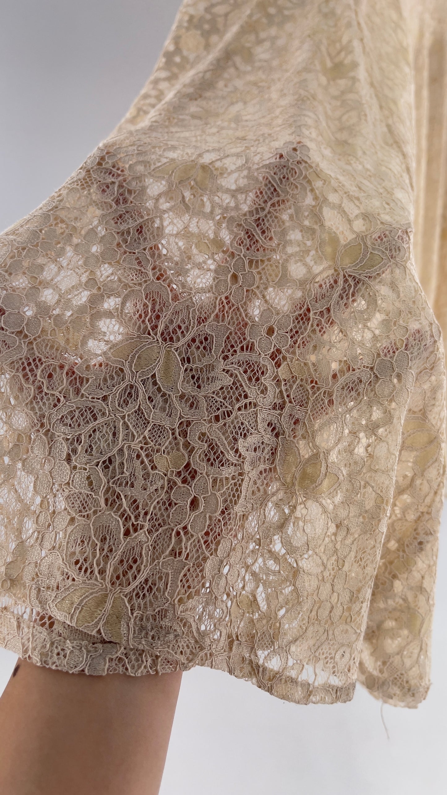 Intimately Free People Beige Lace Slip Maxi Dress (XS)