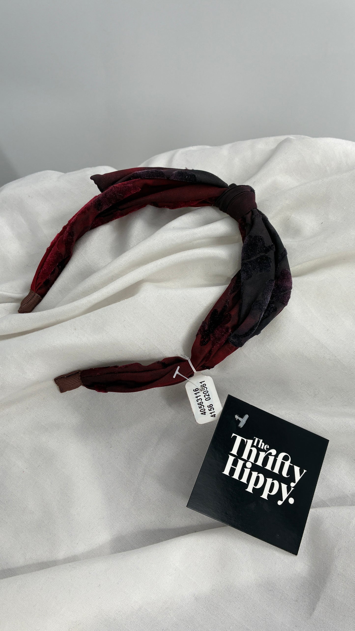 Free People Maroon Burgundy Velvet Headband with Tags Attached