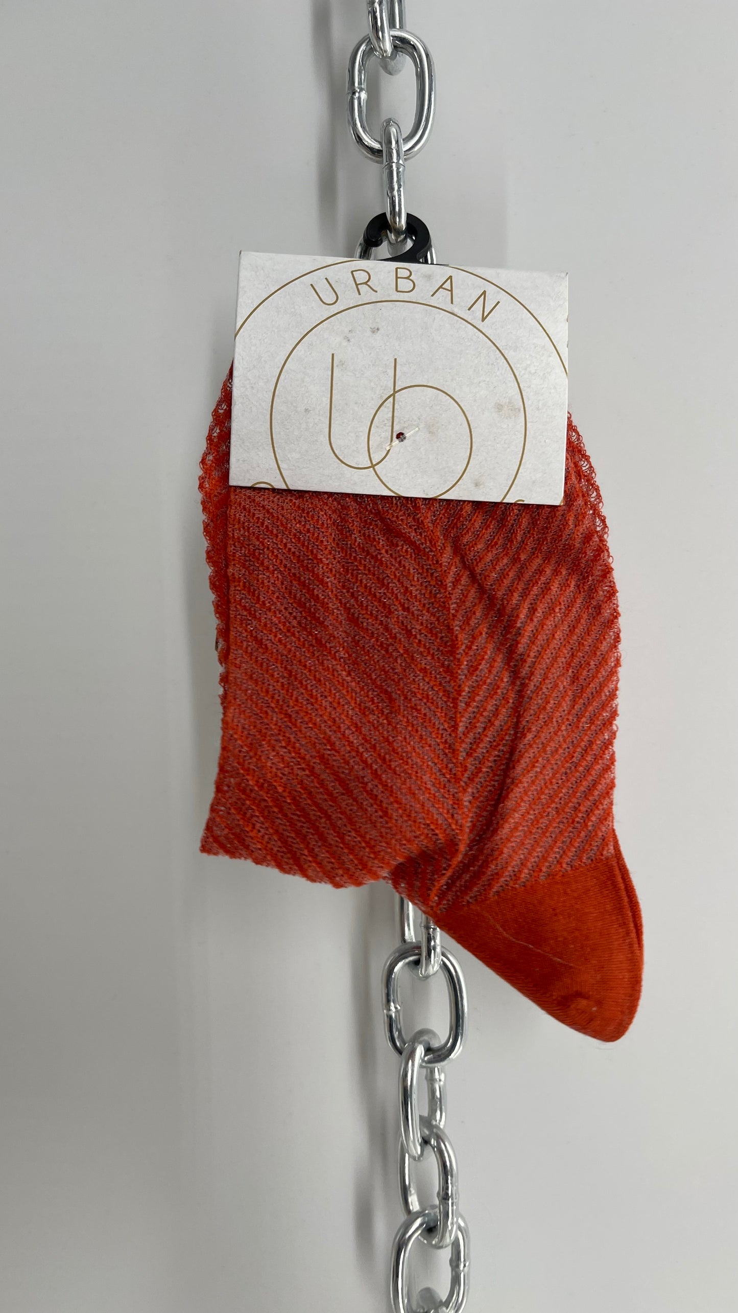 Urban Outfitters Orange Patterned Mesh Socks