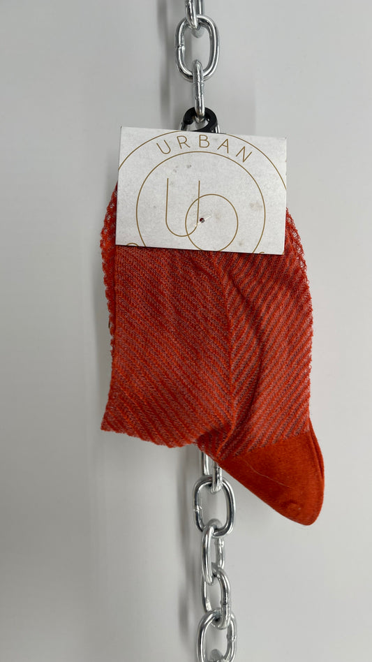 Urban Outfitters Orange Patterned Mesh Socks