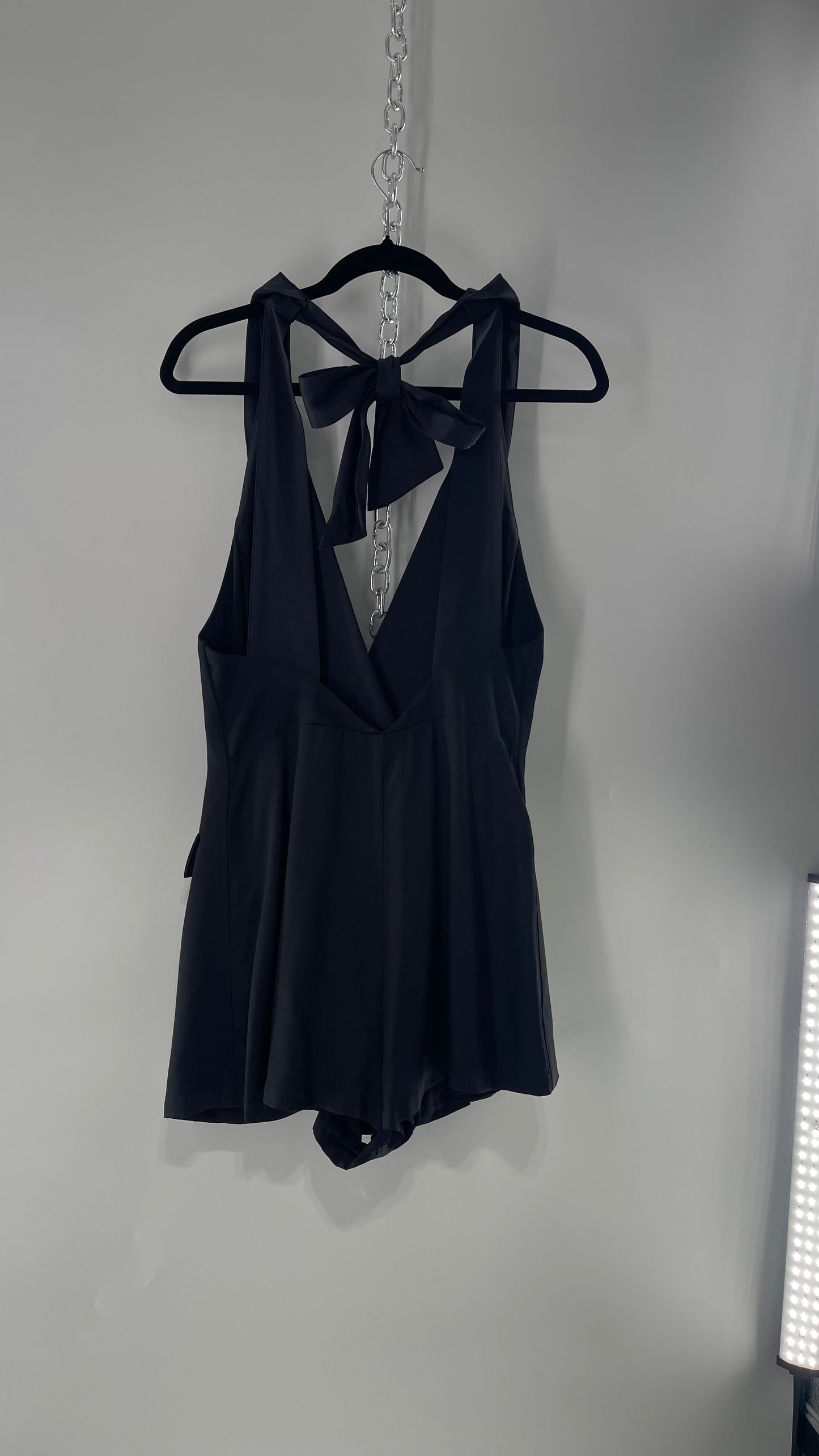 Free People Black Blazer Tuxedo Sleeveless Romper Jumpsuit (S)