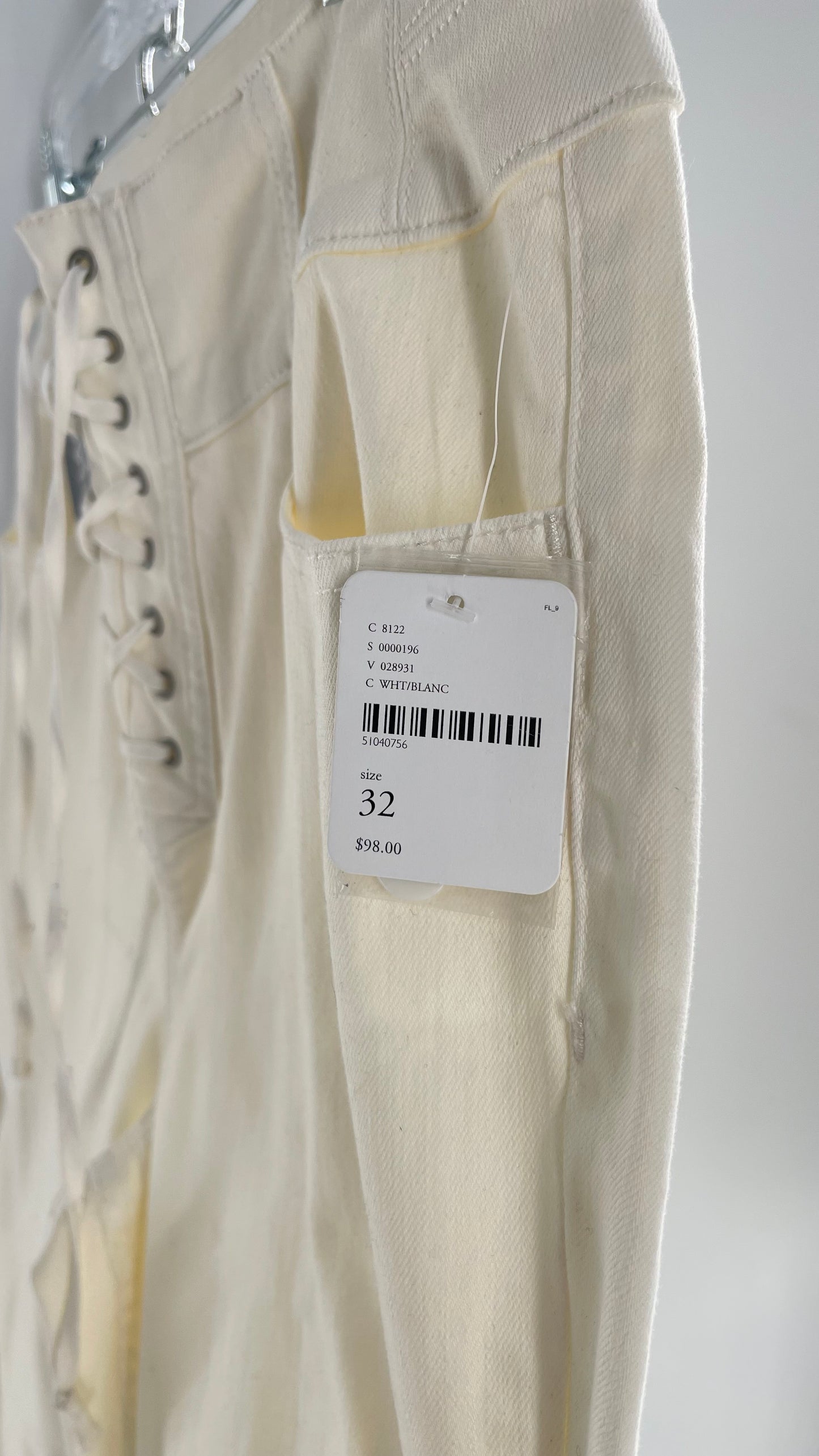 Free People Curvy Jeans With Lace up Detail (Size 32)