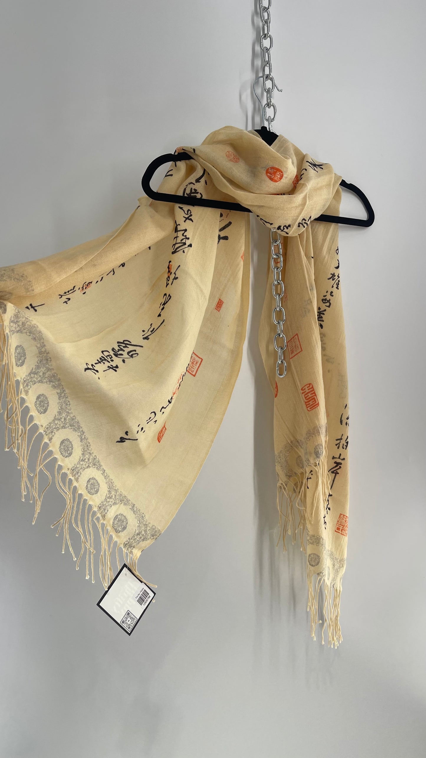Vintage Japanese Tassel Scarf