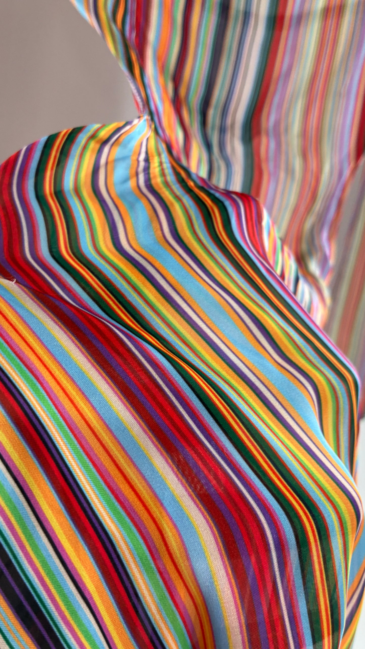 WINTERMUSE Daphne Multicolored Striped Silky Backless Cutout Dress (4)